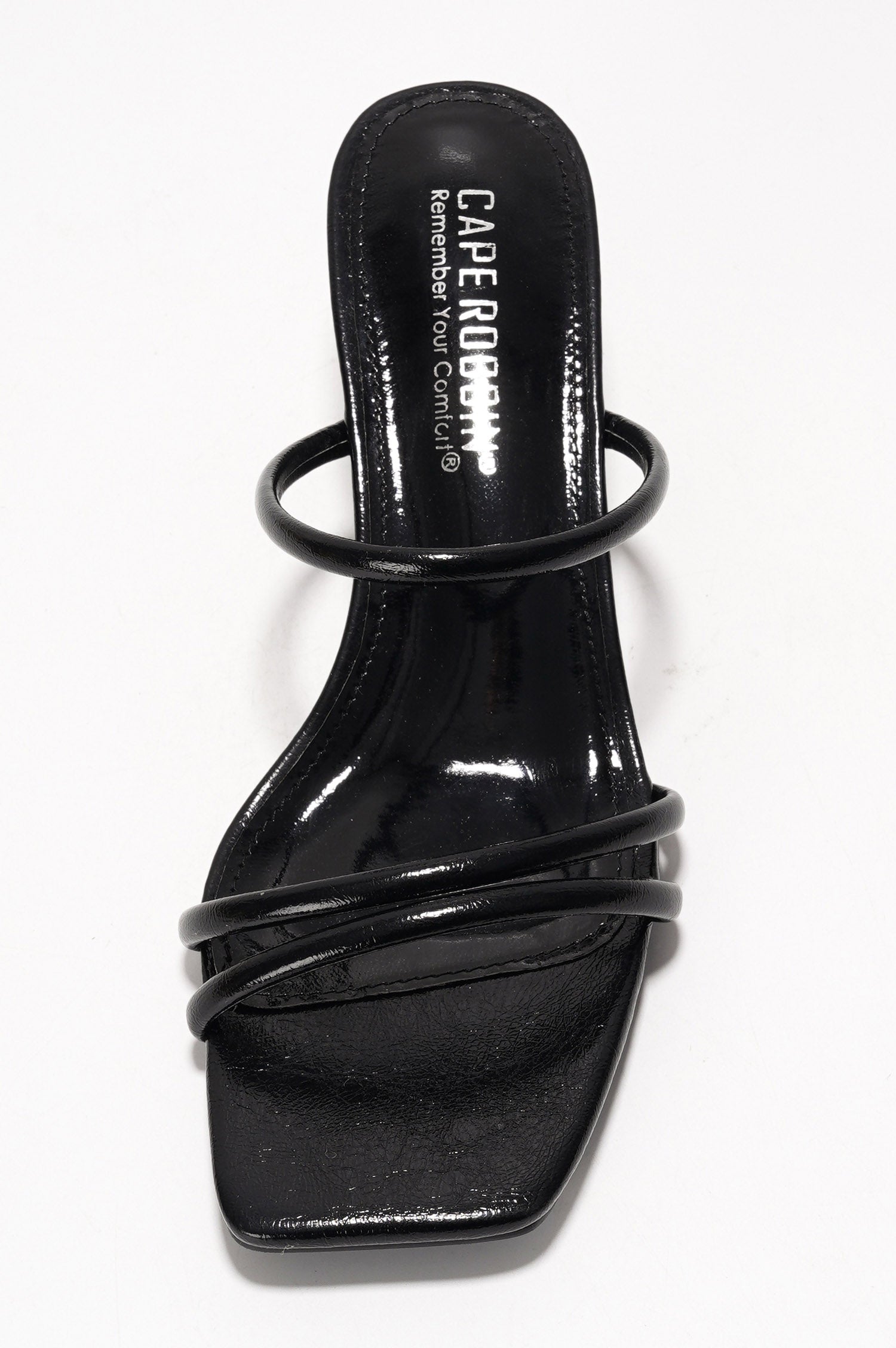 Leoline Kitten Heel Dress Sandals - Square Toe Slip On Low Heel Sandals - Black