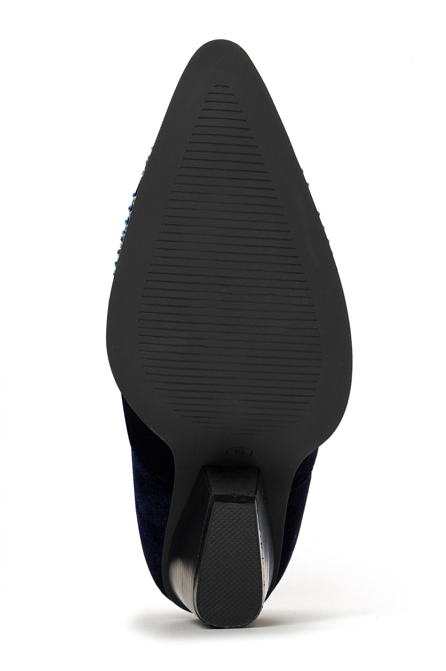 Lish Velvet Rhinestone Thigh High Slouchy Western Boots - Blue