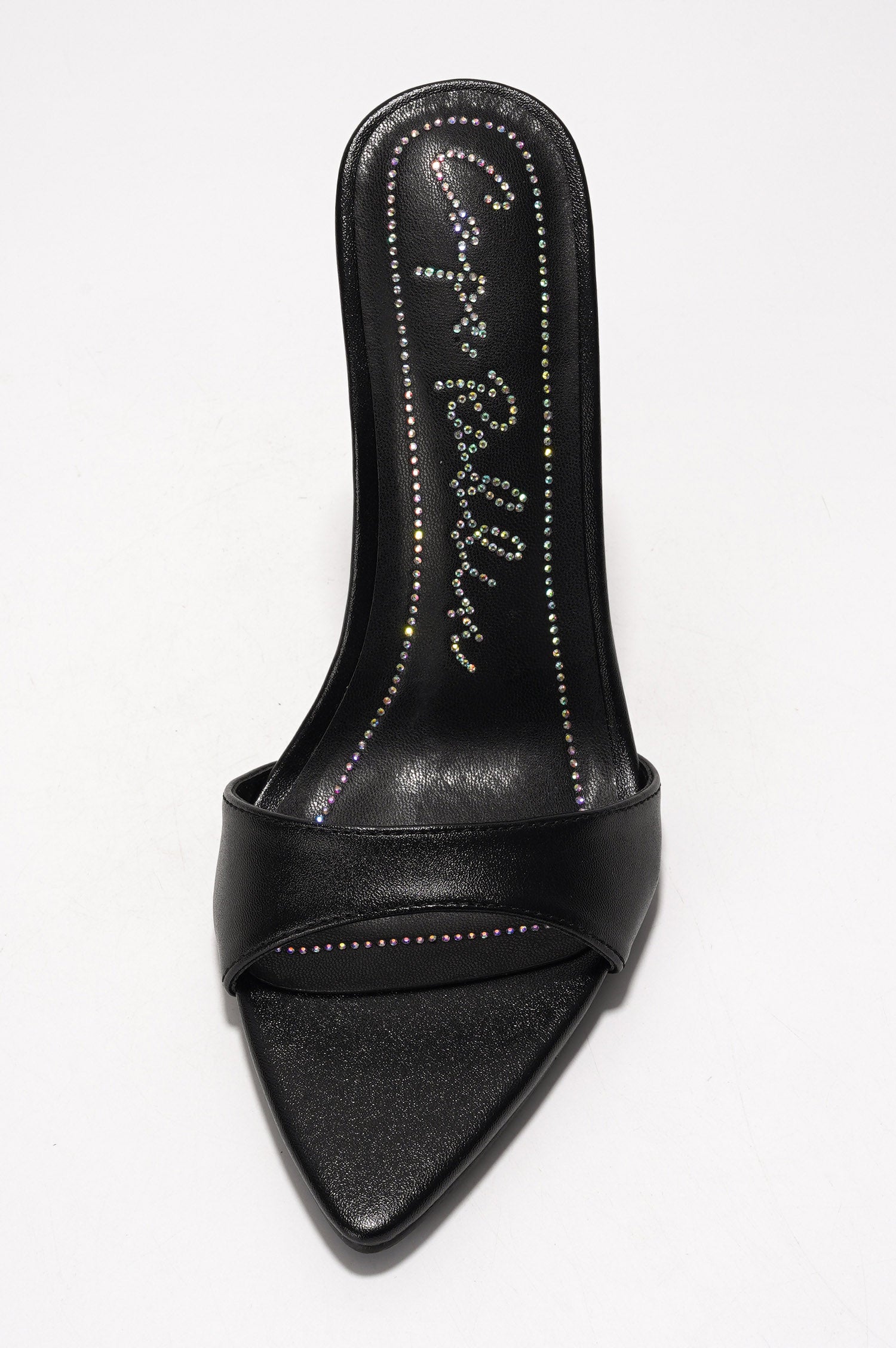 Loleta Women's Slip-on 4 Inch Stiletto Heels with Rhinestones - Black - Cape Robbin