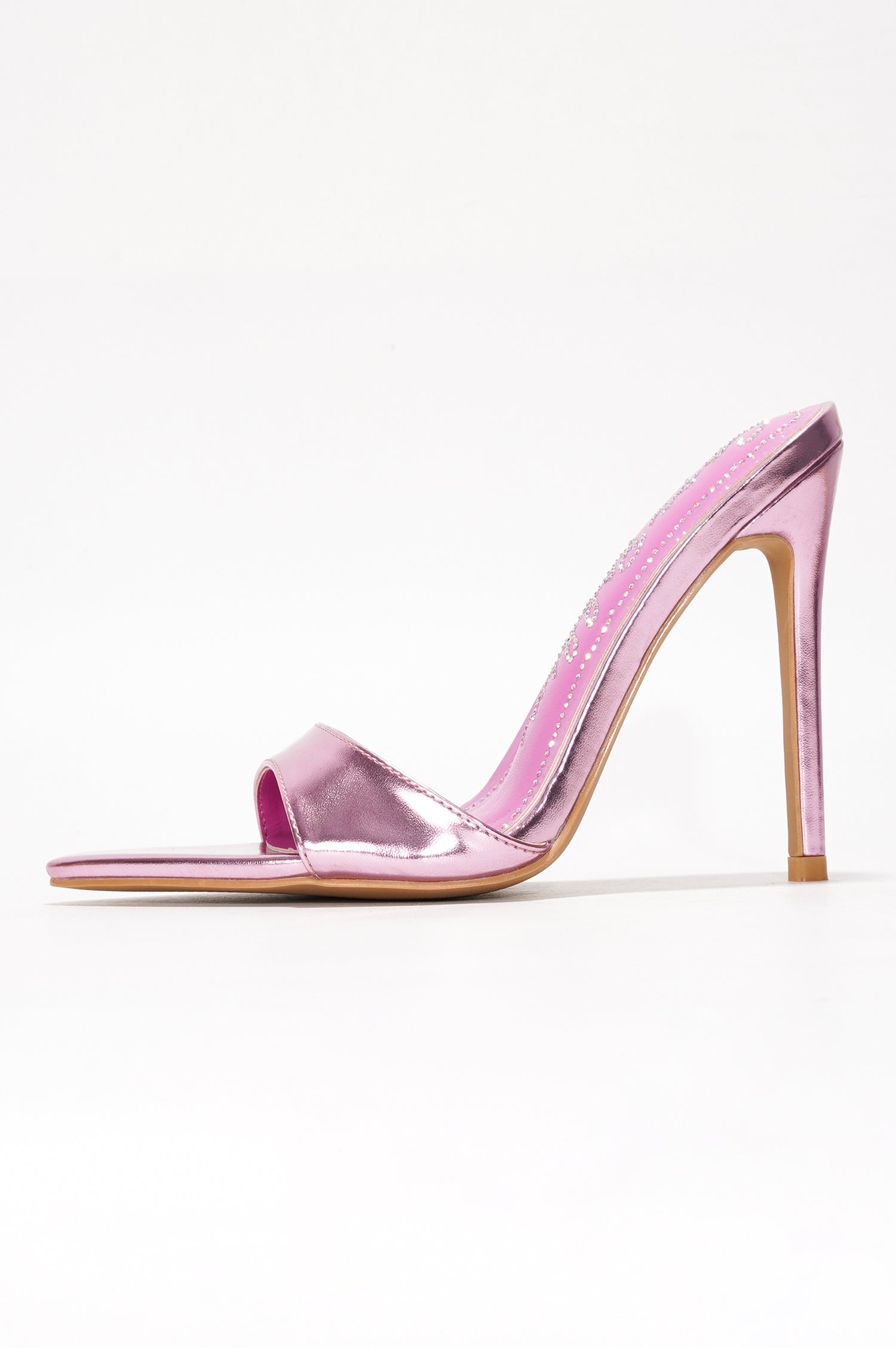 Loleta Women's Slip-on 4 Inch Stiletto Heels with Rhinestones - Pink - Cape Robbin