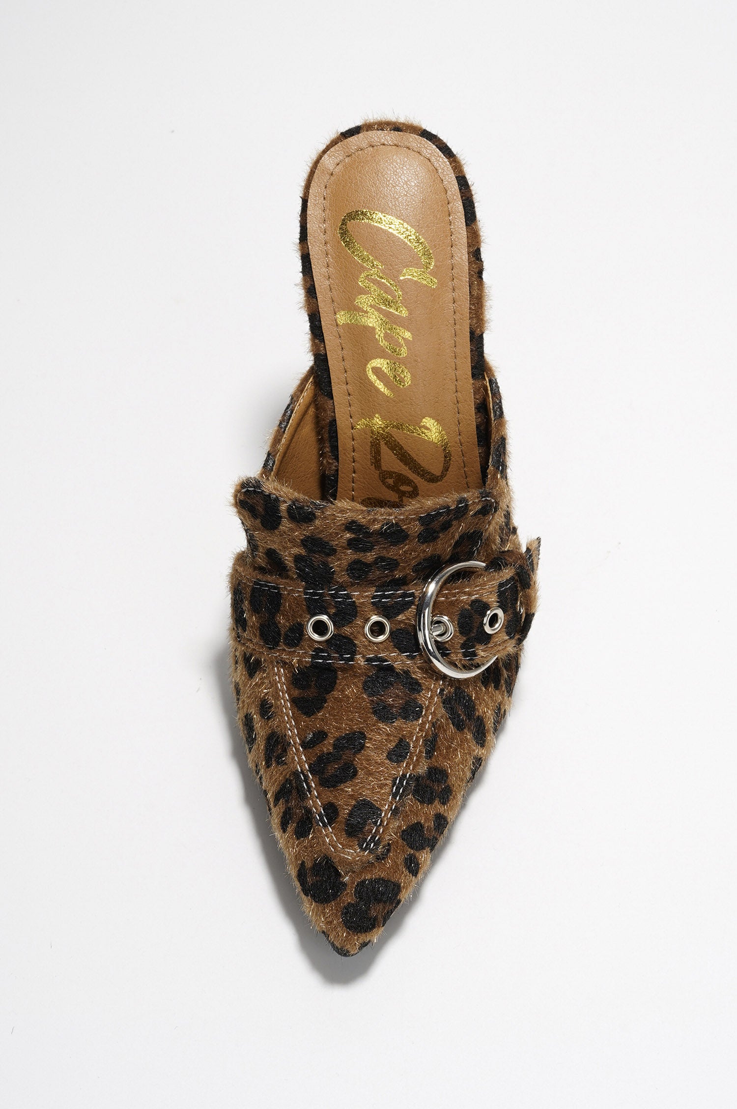 Marinna Slip-on Belt Mule Heels - Leopard