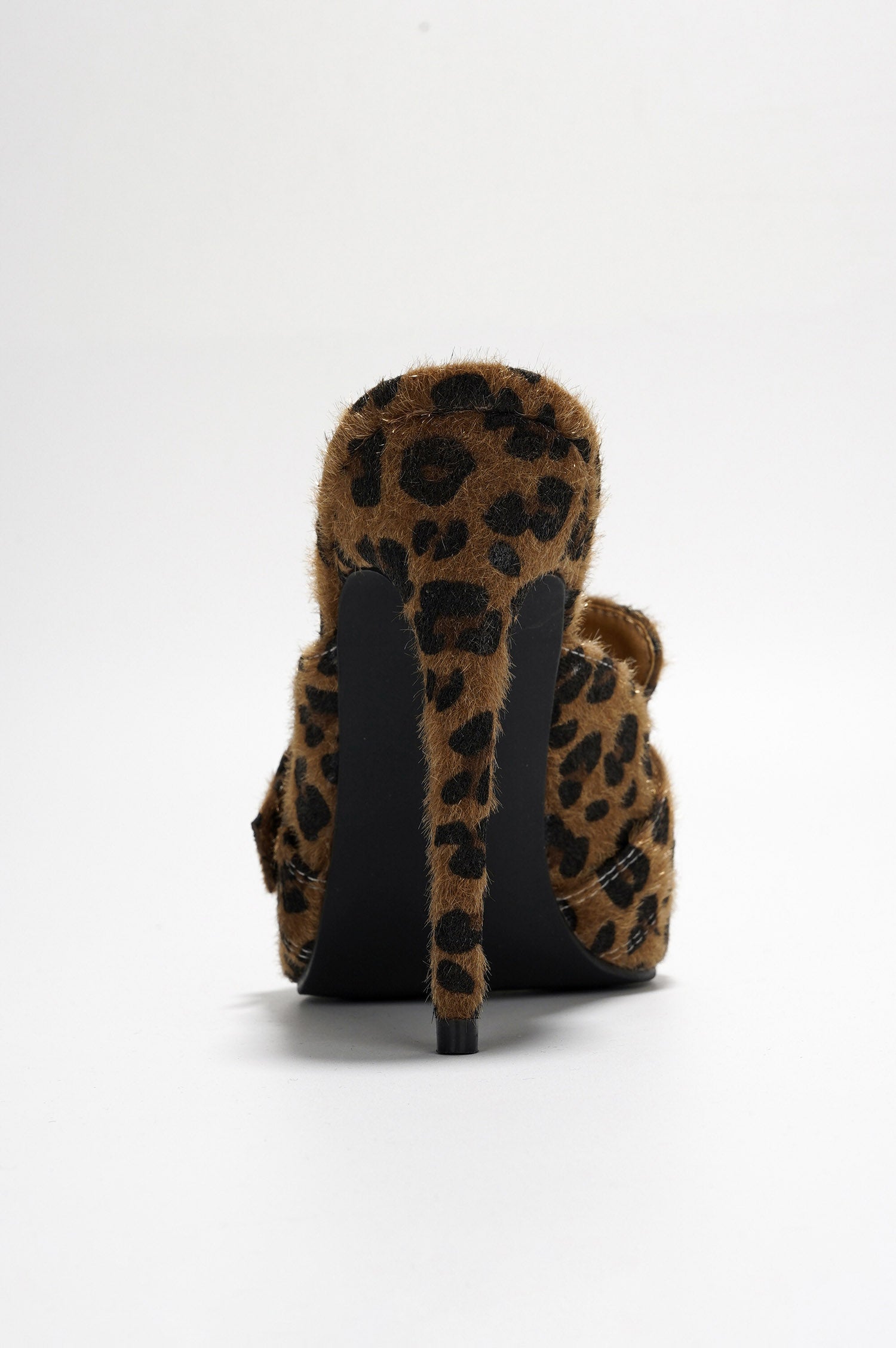 Marinna Slip-on Belt Mule Heels - Leopard