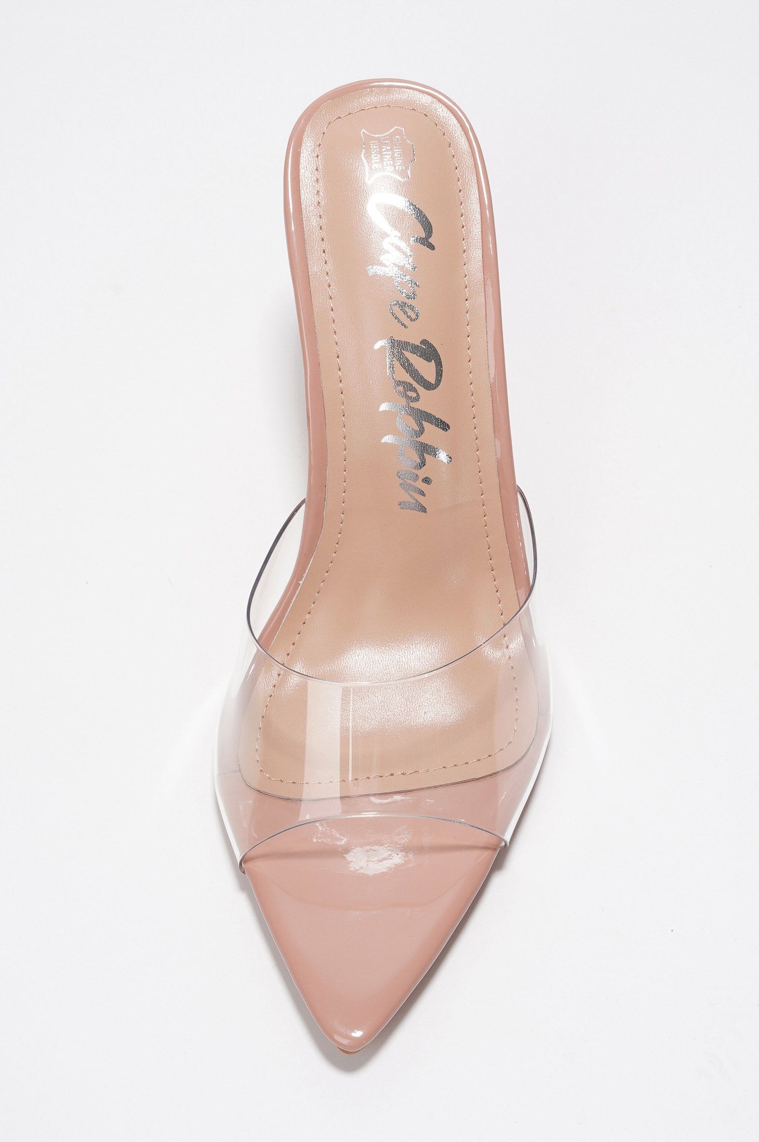 Melrose Clear Slip-On Stiletto Heels - Transparent Heeled Sandals - Beige - Cape Robbin
