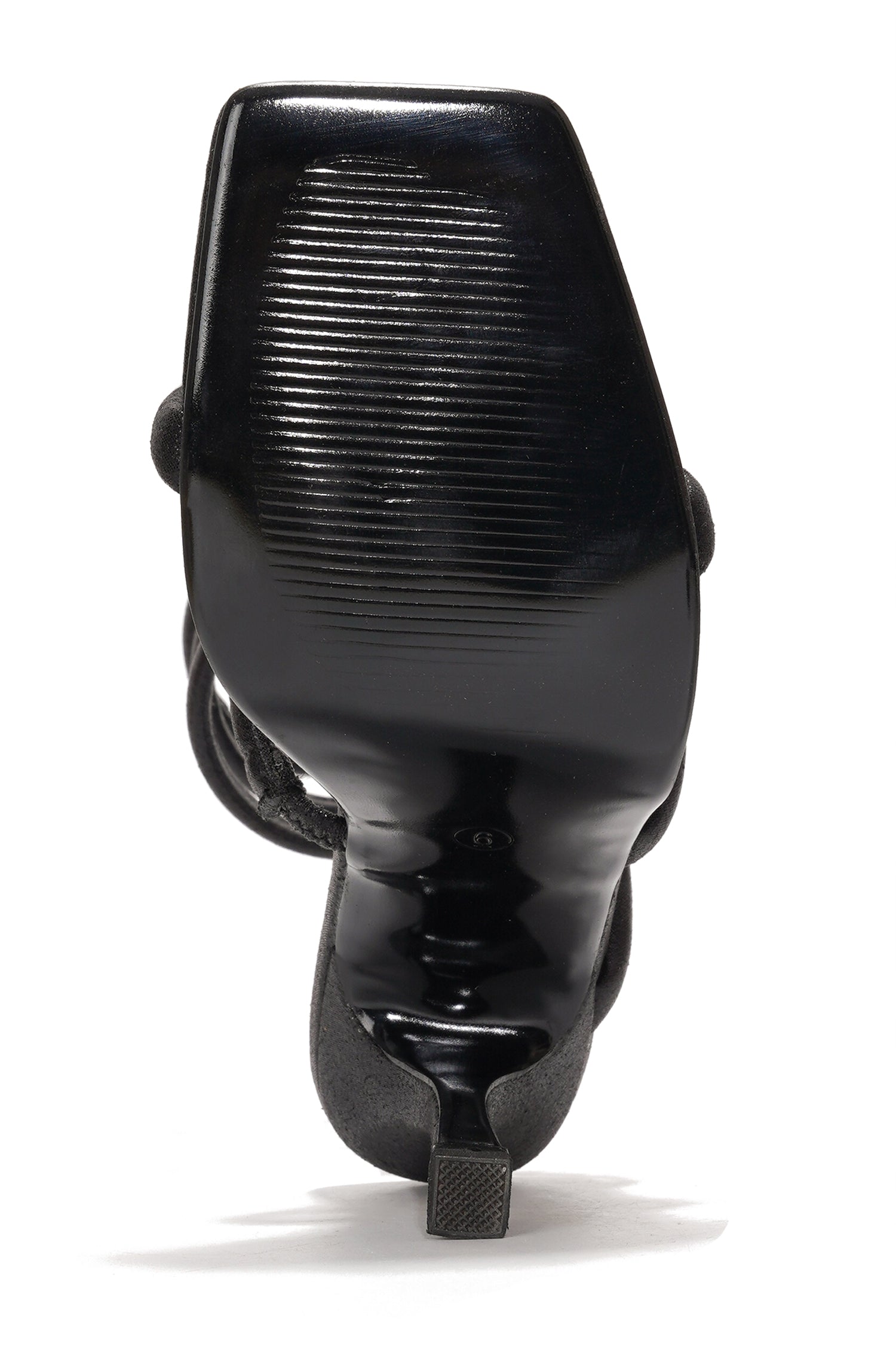 Myrta Women's Square Toe Heels - Ankle Wrap 4-inch Stiletto Sandals - Black - Cape Robbin