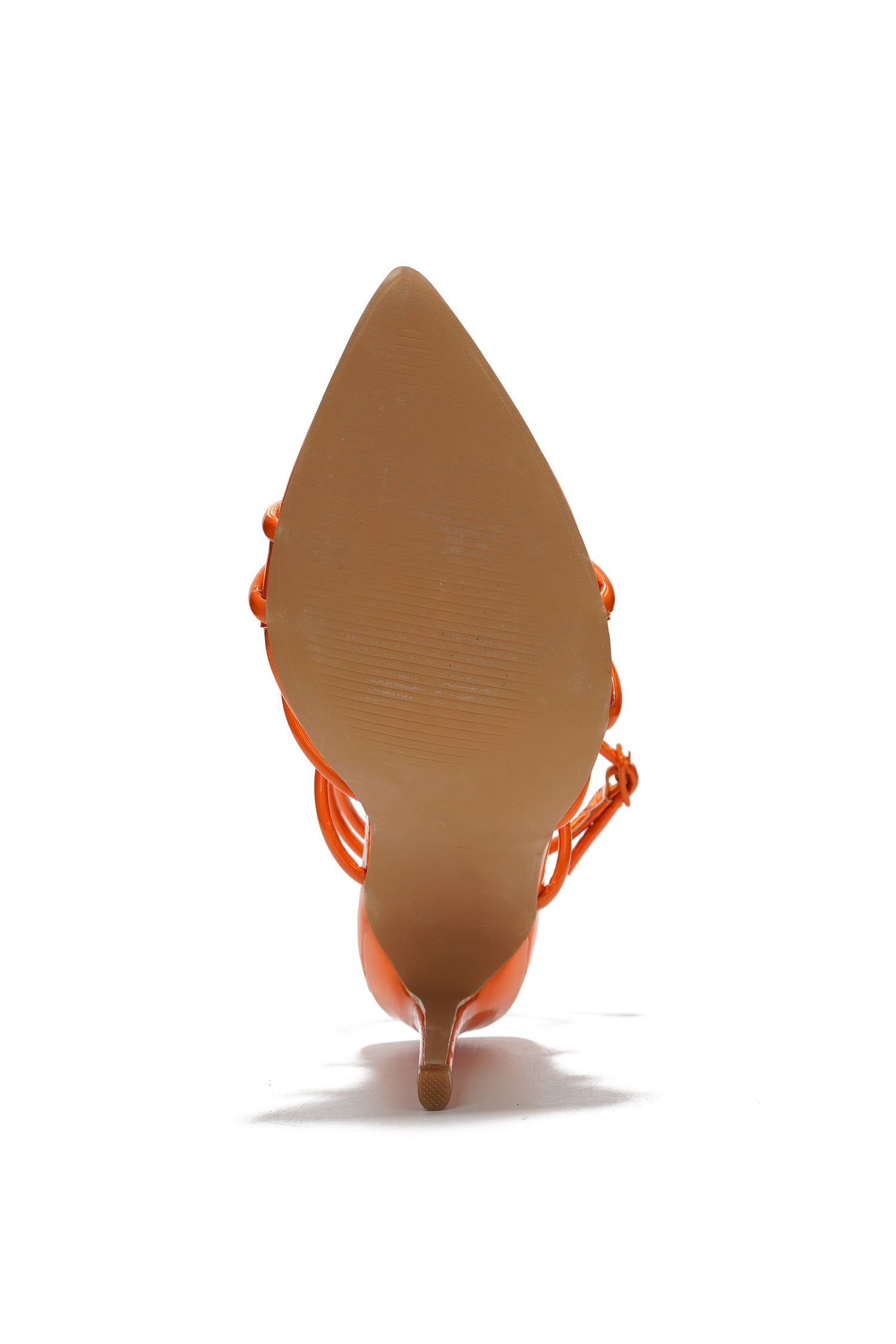 Nabil Strappy Stiletto Heel Sandals - Pointed Open Toe Buckle Closure Sandals - Orange - Cape Robbin