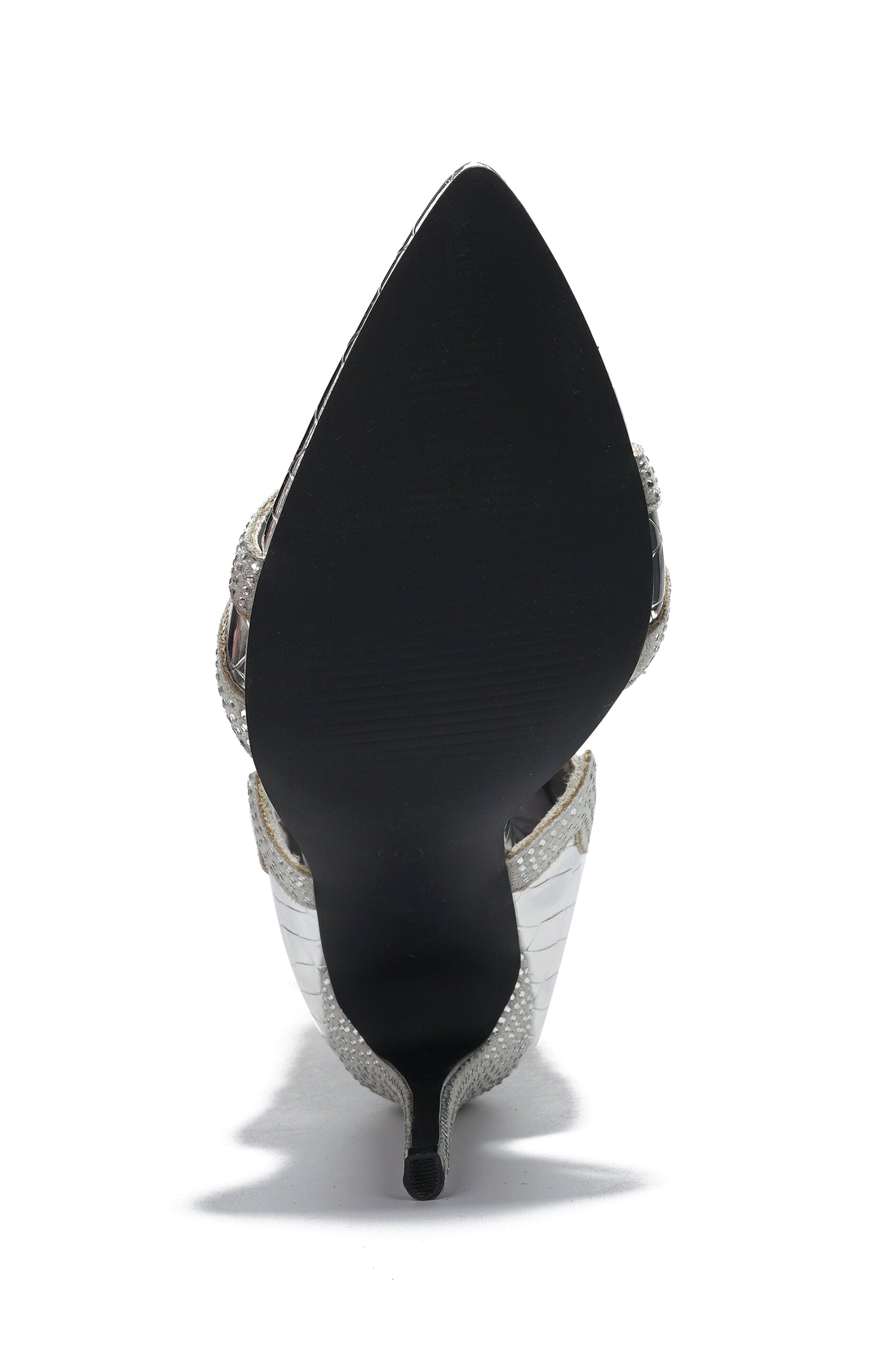 Nanaye-2 Rhinestone Trim Open Toe High Heels - Silver