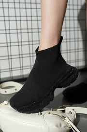 Bonni Rhinestone Embellished Sock Sneakers - Black