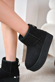 Nomel Chunky Platform Ankle Booties - Black