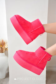 Nomel Chunky Platform Ankle Booties - Fuchsia