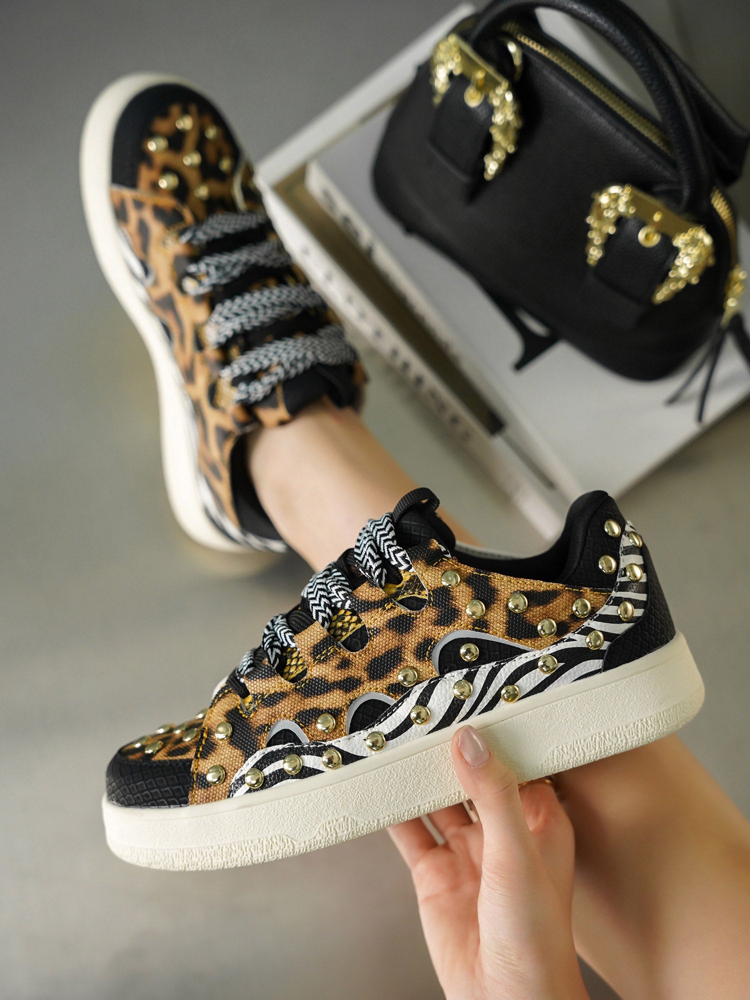 Rani studded Lace-up Sneaker - Multi