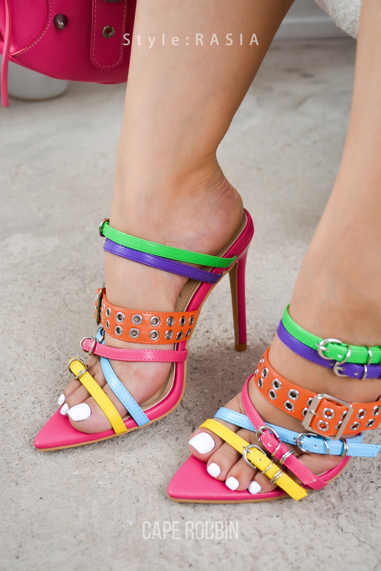 Rasia Women's Slip On 3.75 Inch Stiletto Pointy Toe High Heels for Women- Multi Color - Cape Robbin