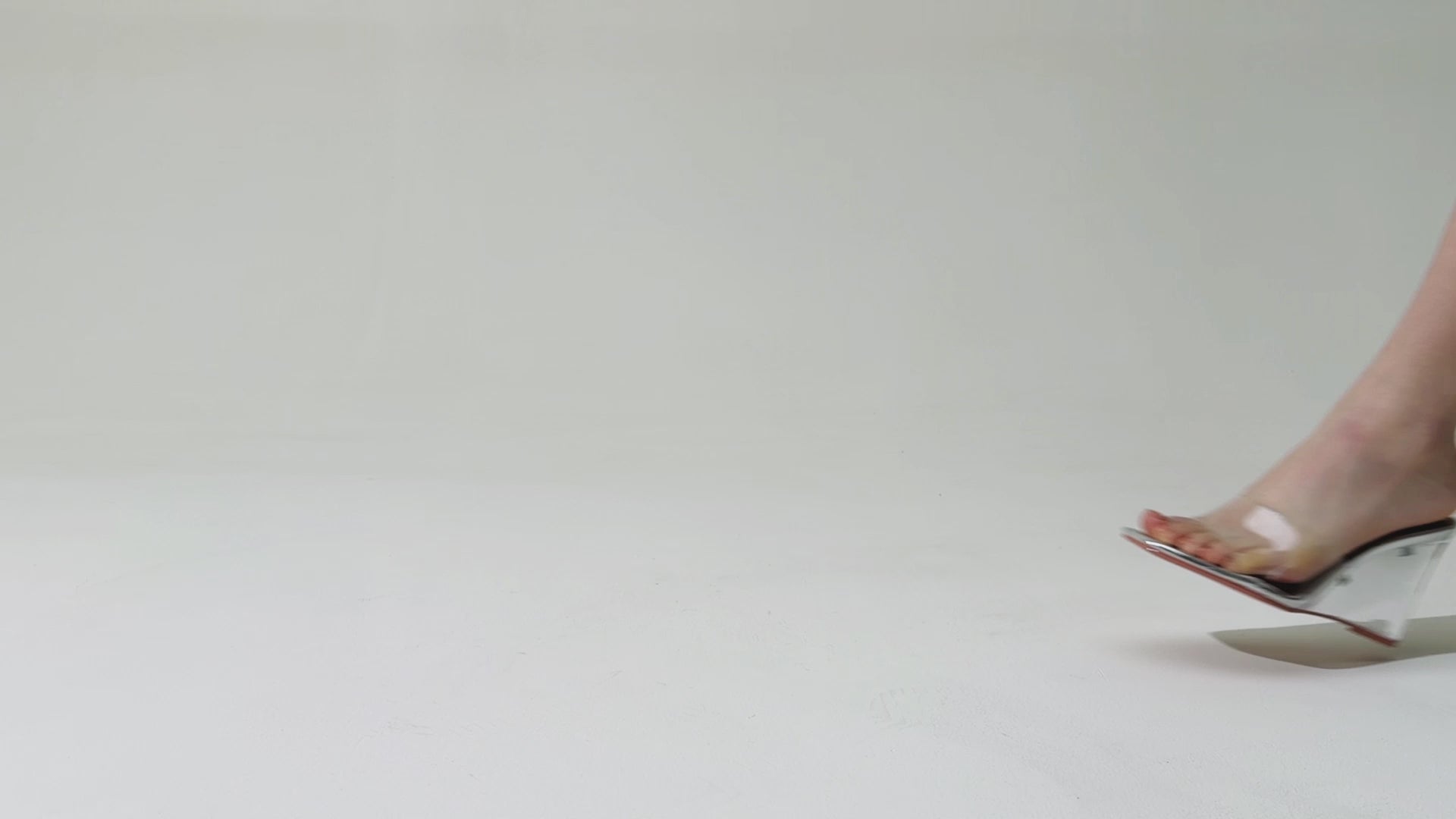 Load video: Verve Clear Slip-On Transparent Straps, Square Toe Wedge Heels - Black