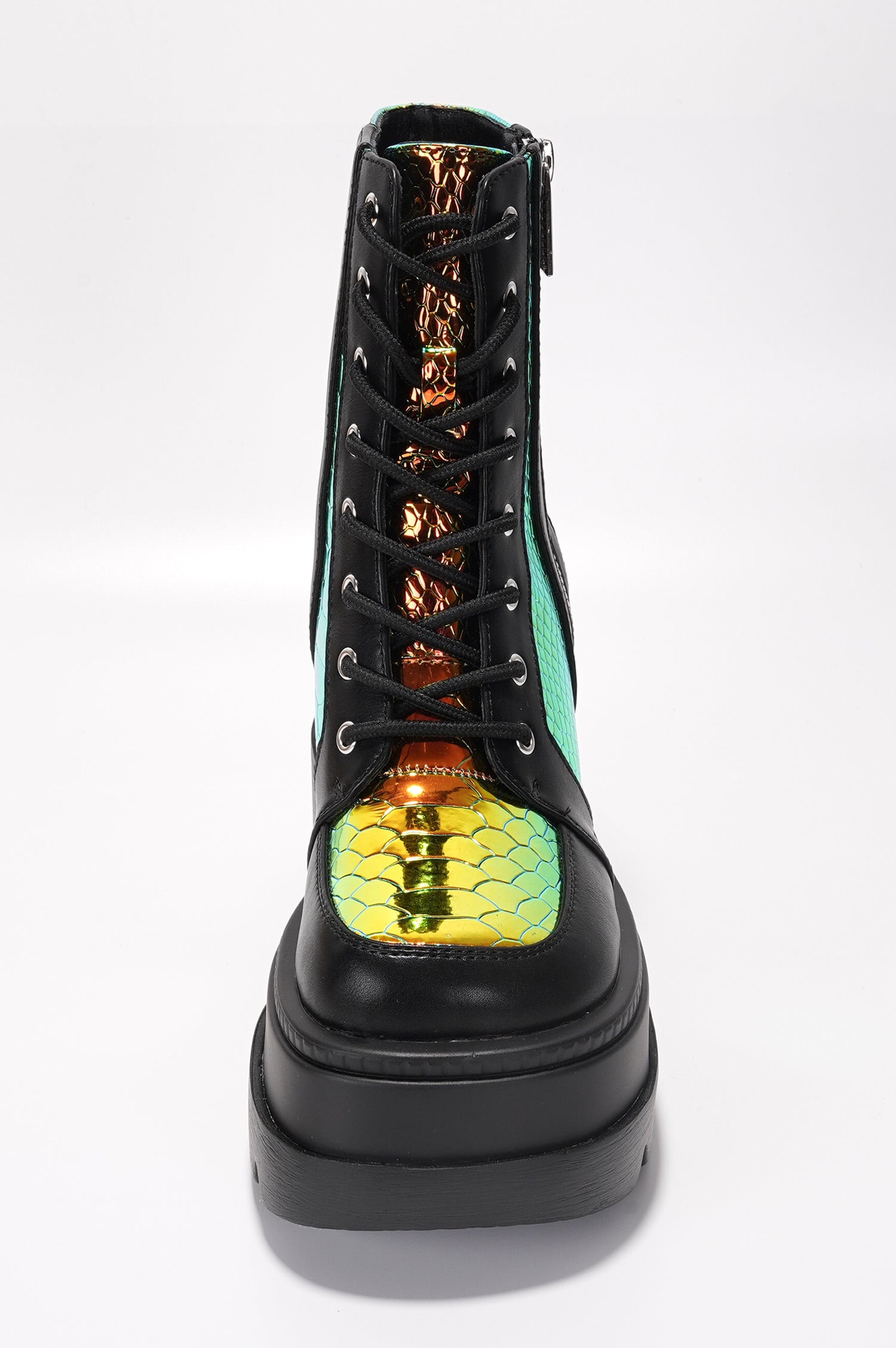 Radio Women's Platform Ankle Boots with Buckle Strap - Black - Cape Robbin