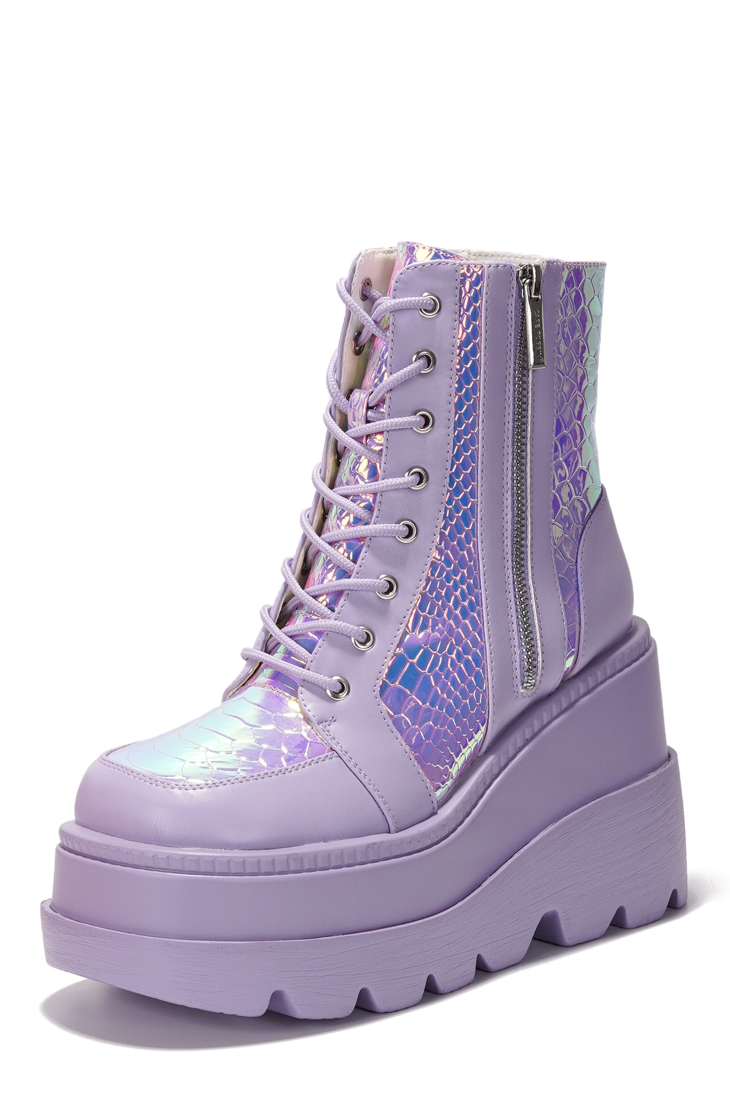 Radio Women's Platform Ankle Boots with Buckle Strap - Lilac - Cape Robbin