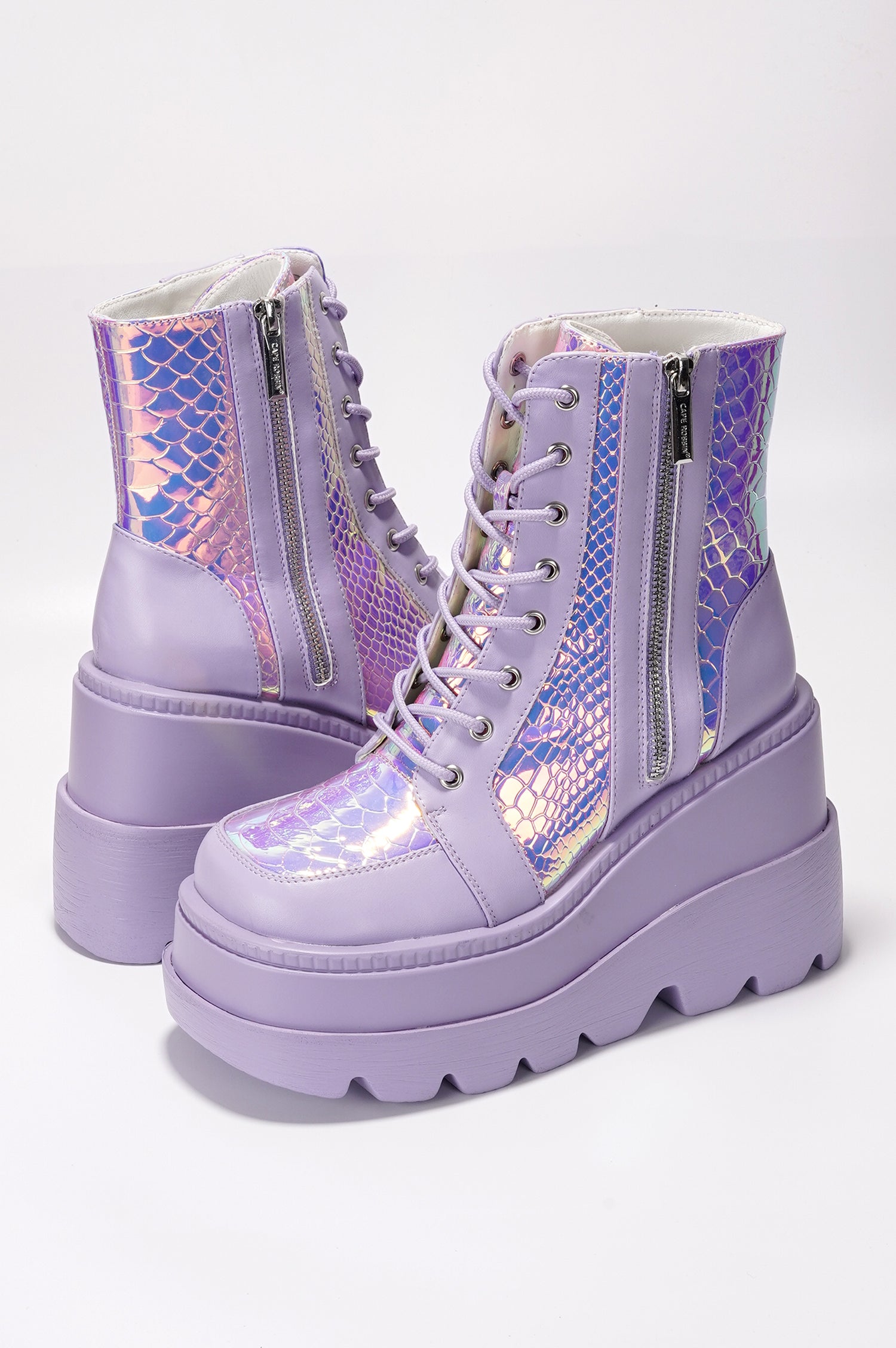 Radio Women's Platform Ankle Boots with Buckle Strap - Lilac - Cape Robbin