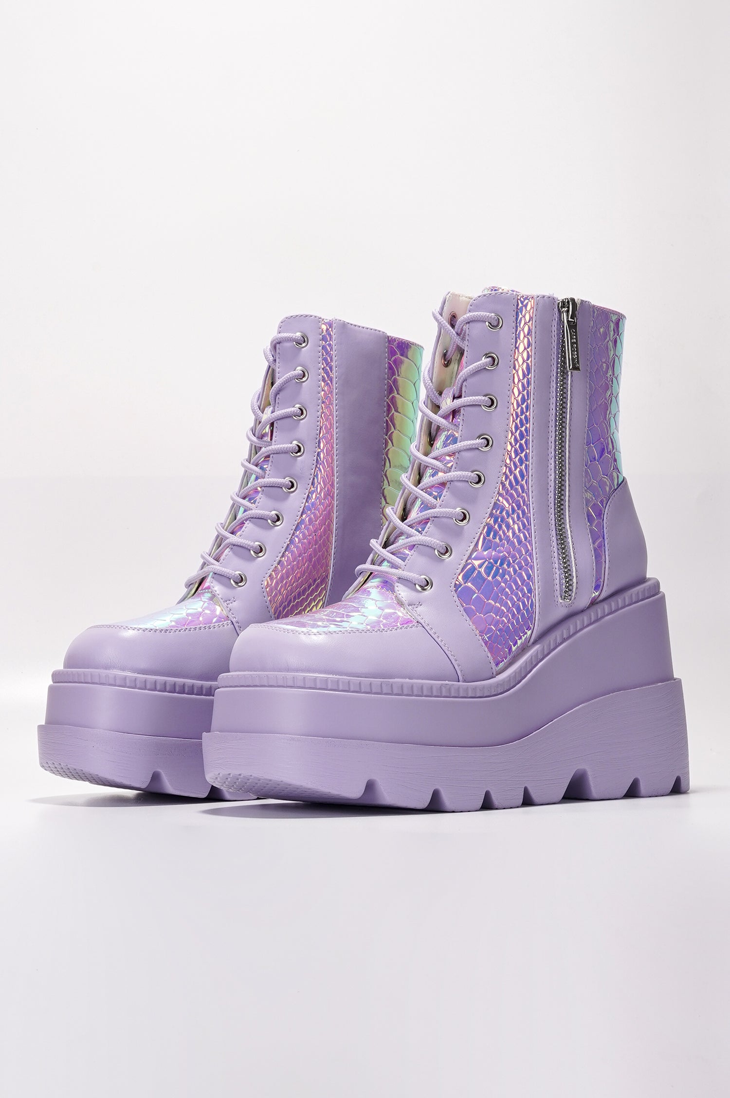 Radio Women's Platform Ankle Boots with Buckle Strap - Lilac - Cape Robbin