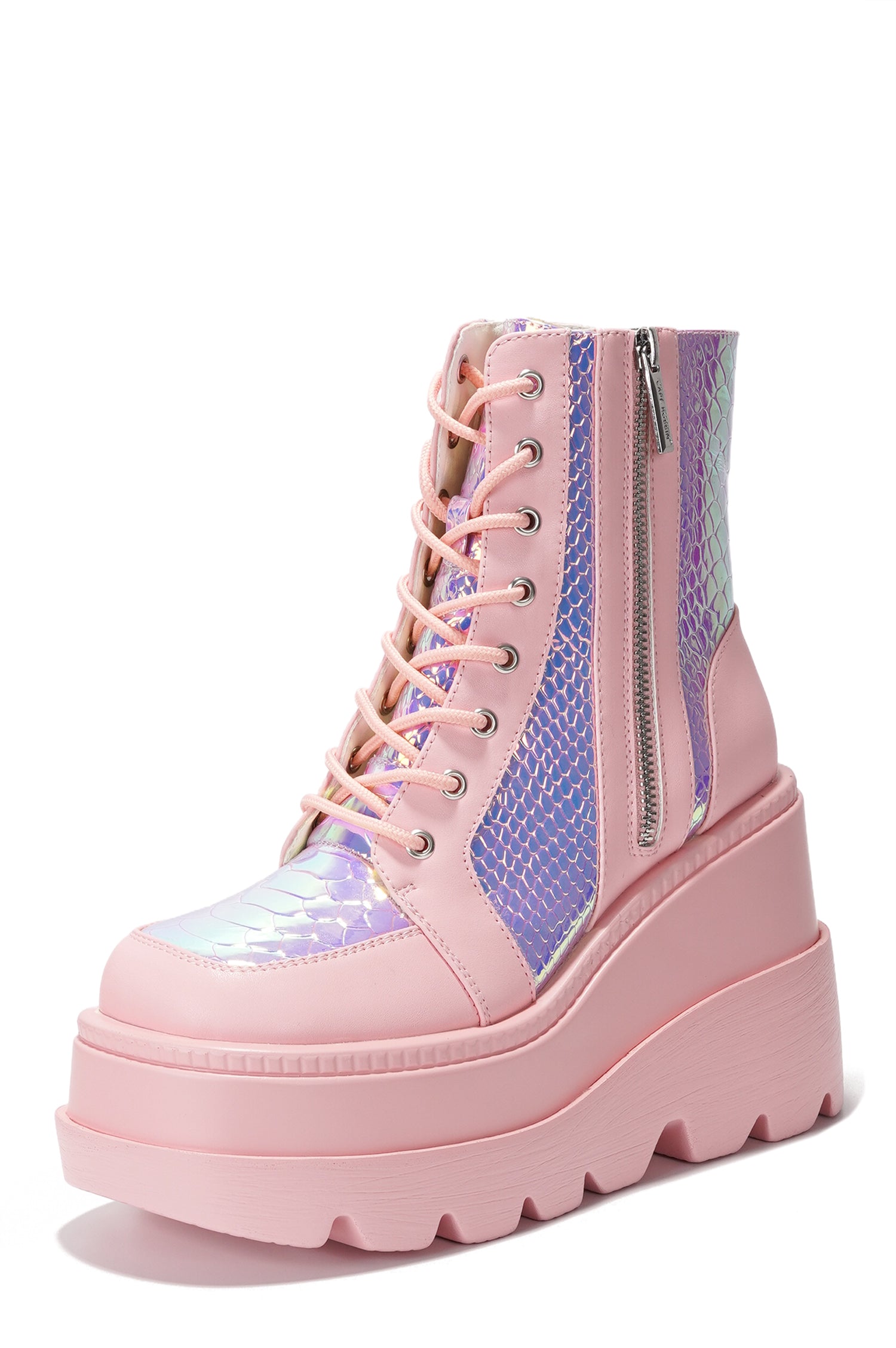 Radio Women's Platform Ankle Boots with Buckle Strap - Pink - Cape Robbin