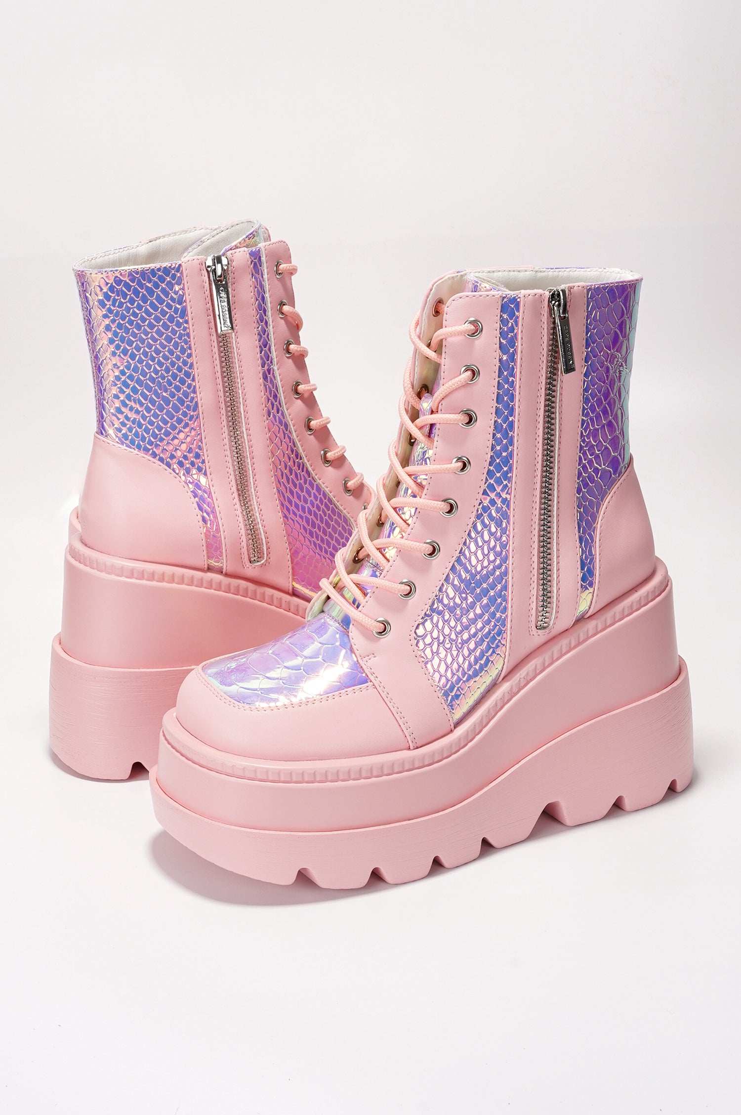 Radio Women's Platform Ankle Boots with Buckle Strap - Pink - Cape Robbin