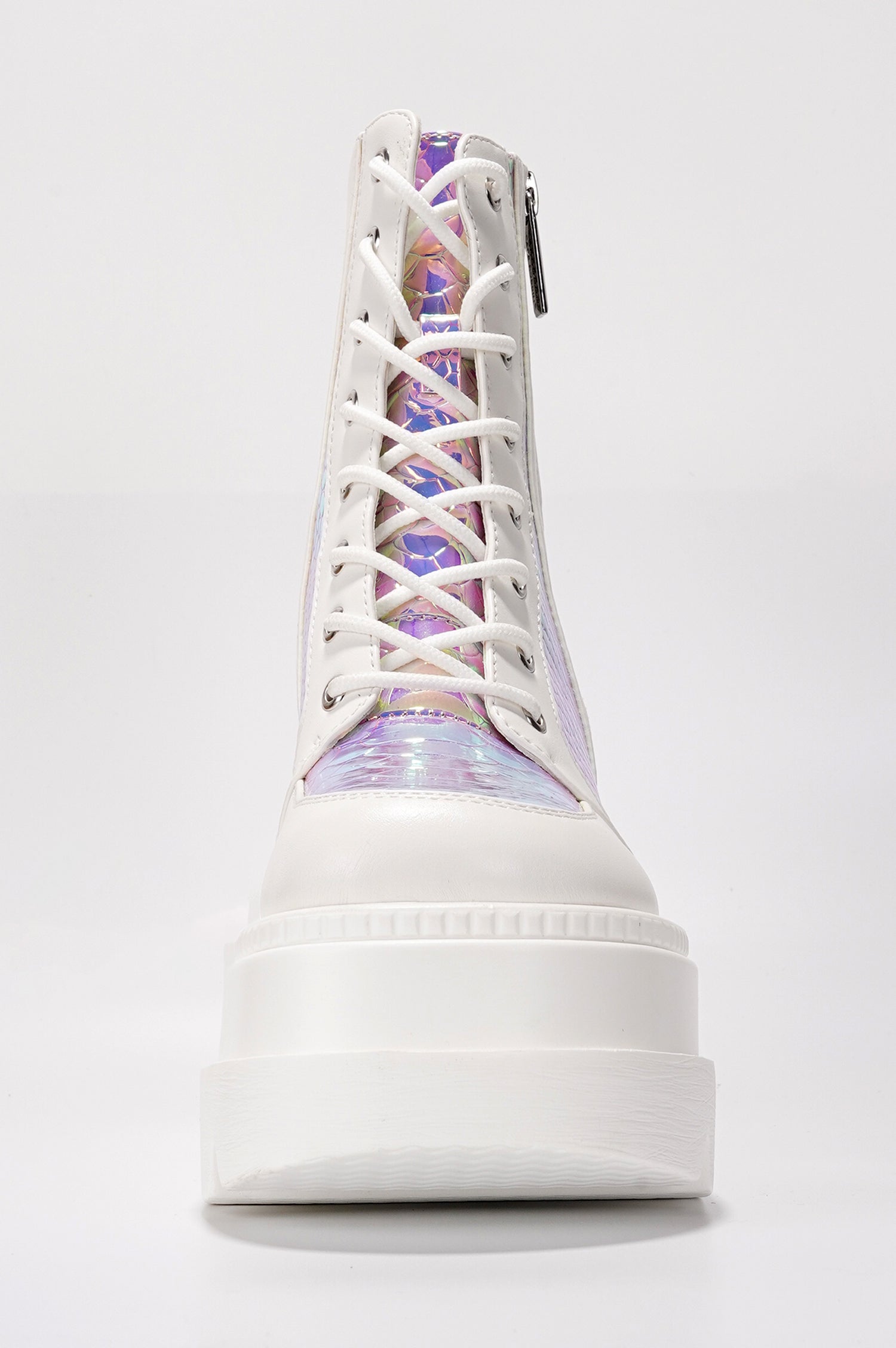 Radio Women's Platform Ankle Boots with Buckle Strap - White - Cape Robbin