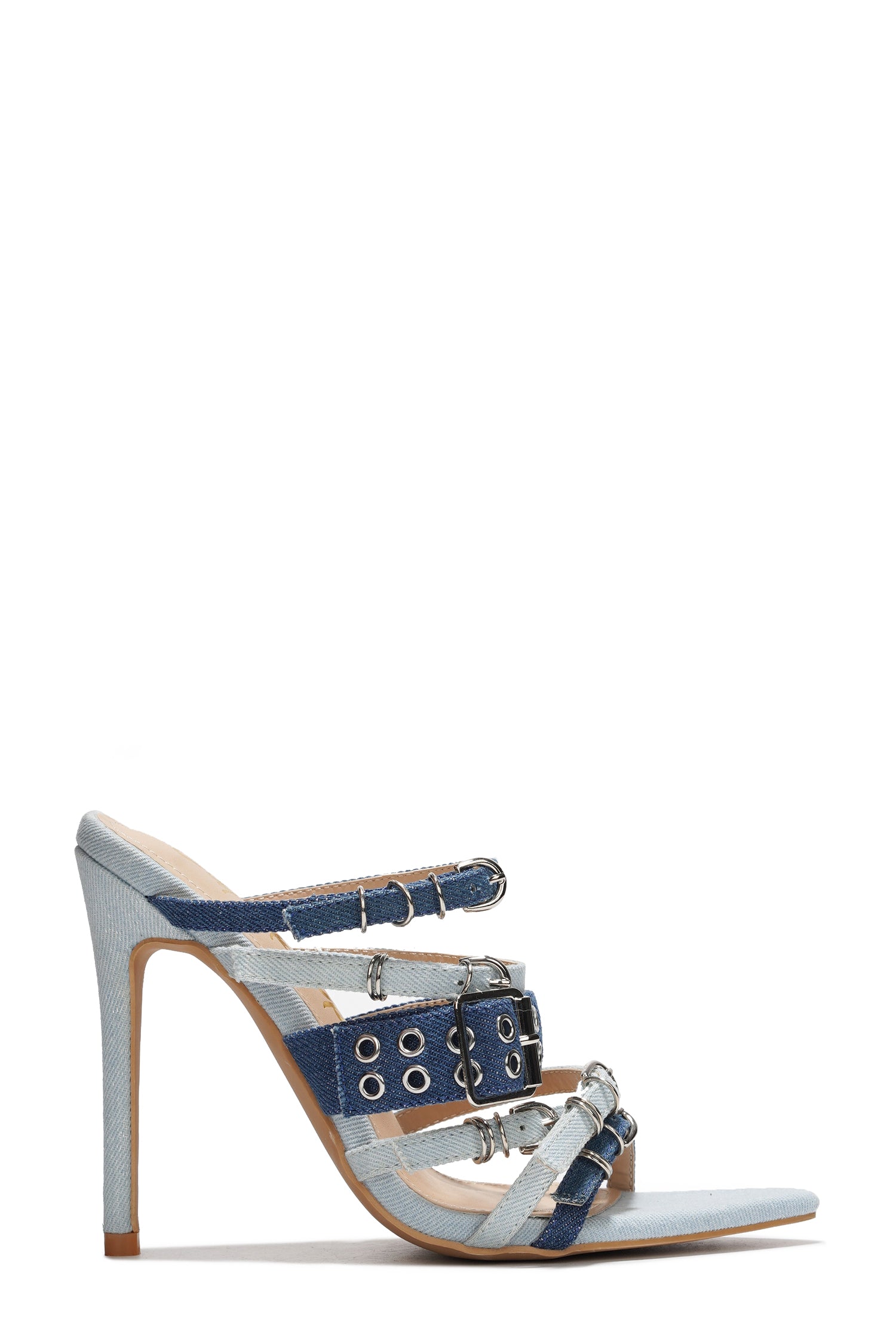 Rasia Women's Slip On 3.75 Inch Stiletto Pointy Toe High Heels for Women- Denim - Cape Robbin