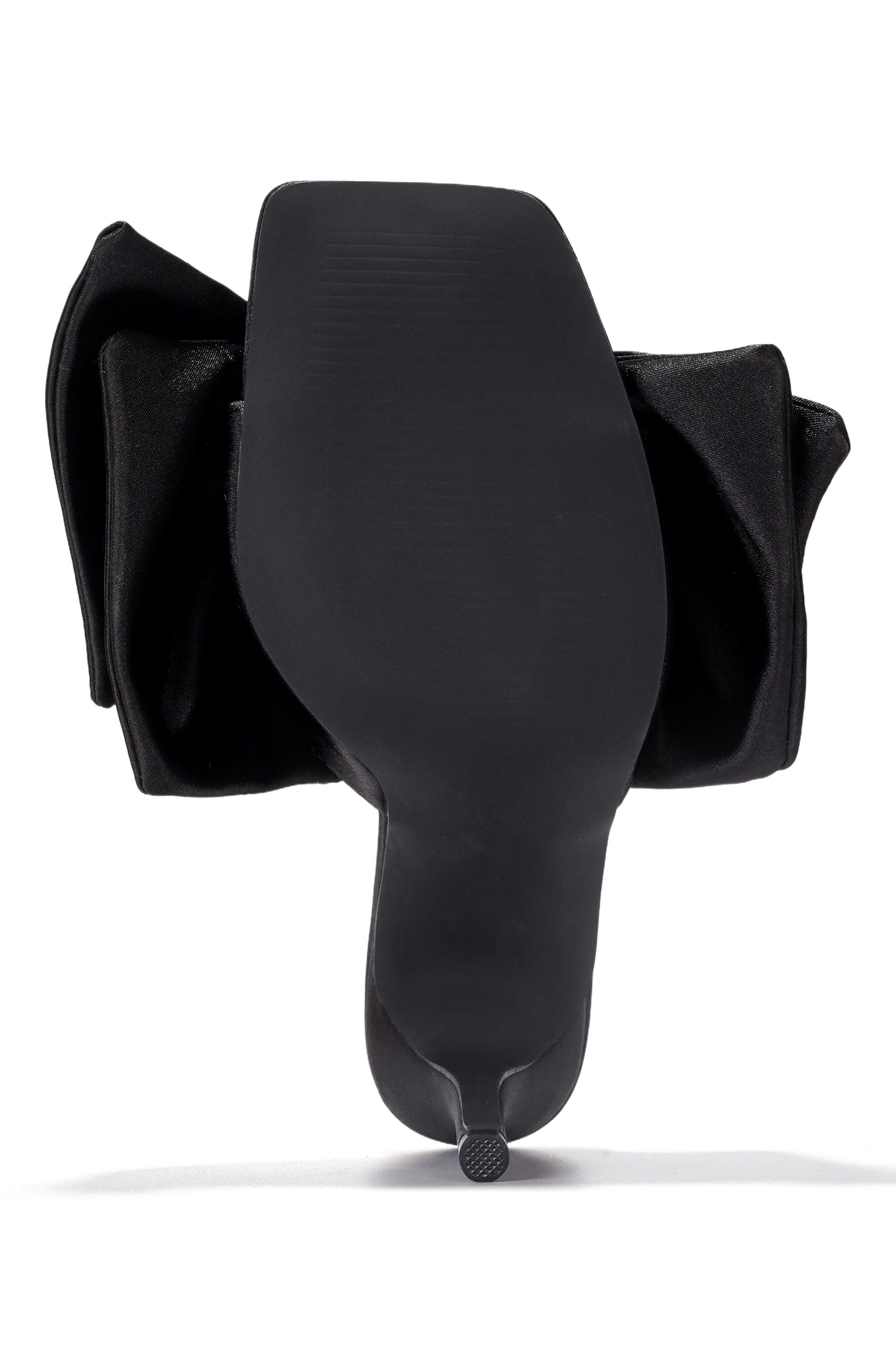 Rhianna Women's Slip On 3.75 Inch Stiletto Square Toe High Heels with Big Bow -Black - Cape Robbin