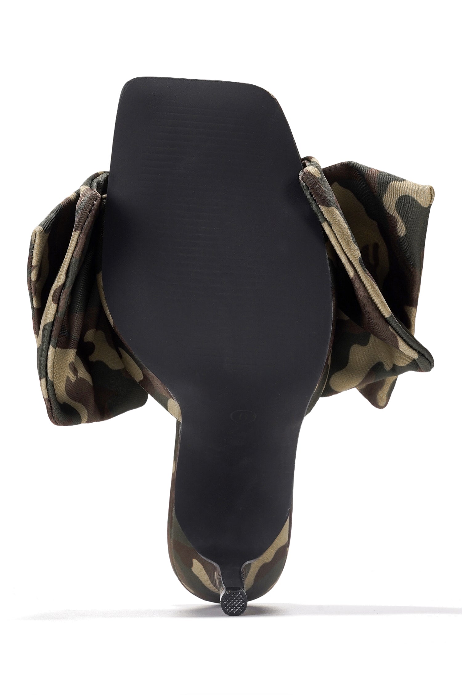 Rhianna Women's Slip On 3.75 Inch Stiletto Square Toe High Heels with Big Bow - Camouflage - Cape Robbin
