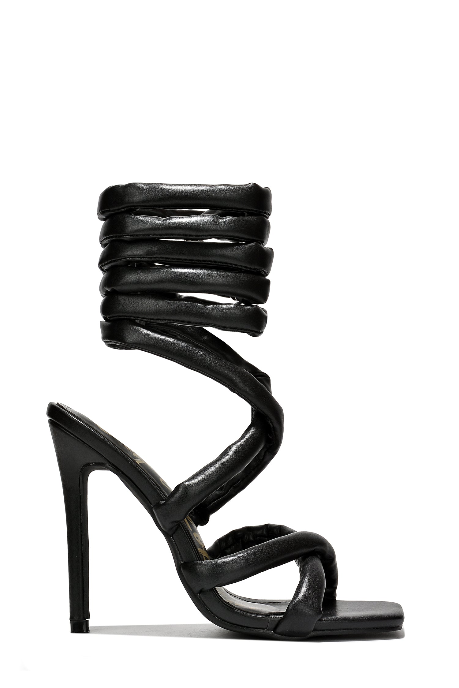 Roberta Padded Lace-Up Stiletto Heels - Black