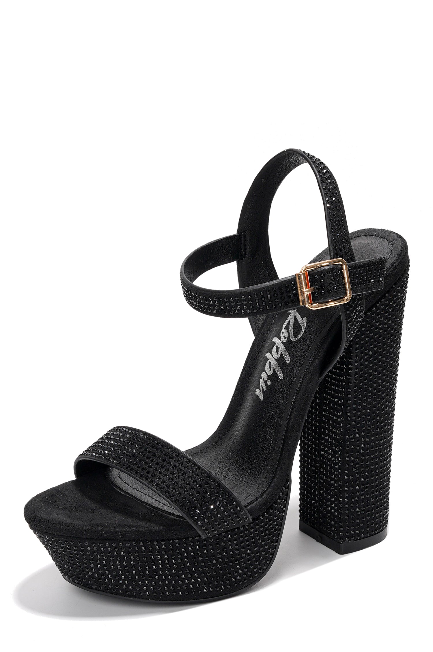 Rosss Rhinestone Platform Heels - 5.5-inch Heel with 1.5-inch Platform - Black