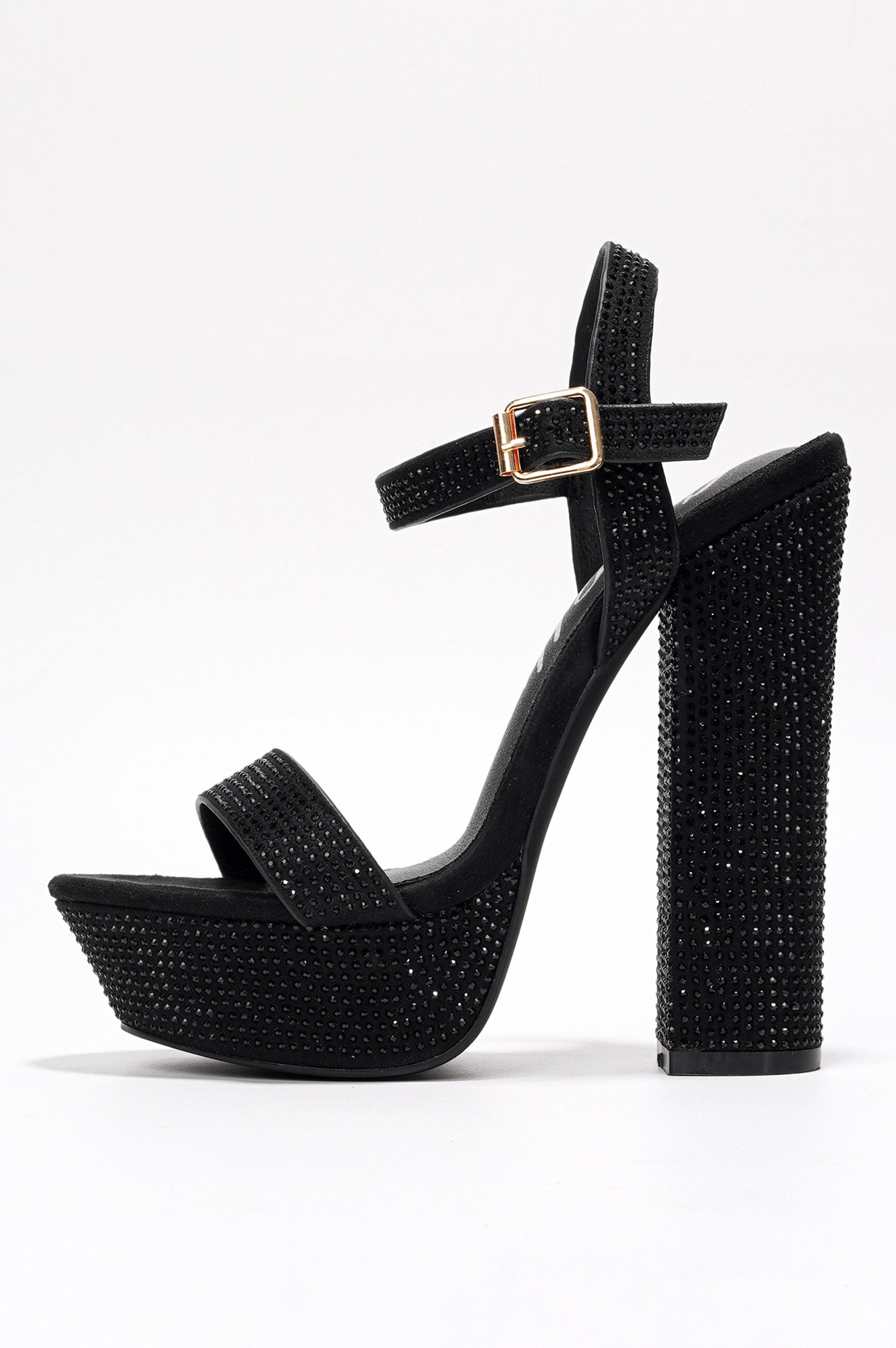 Rosss Rhinestone Platform Heels - 5.5-inch Heel with 1.5-inch Platform - Black