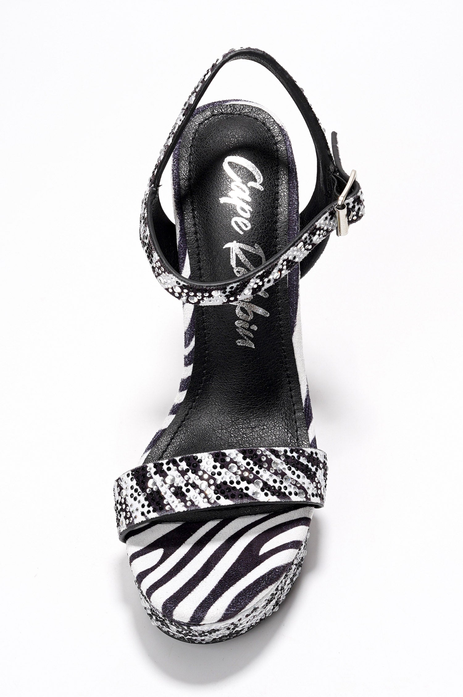 Rosss Rhinestone Print Platform Heels - Zebra