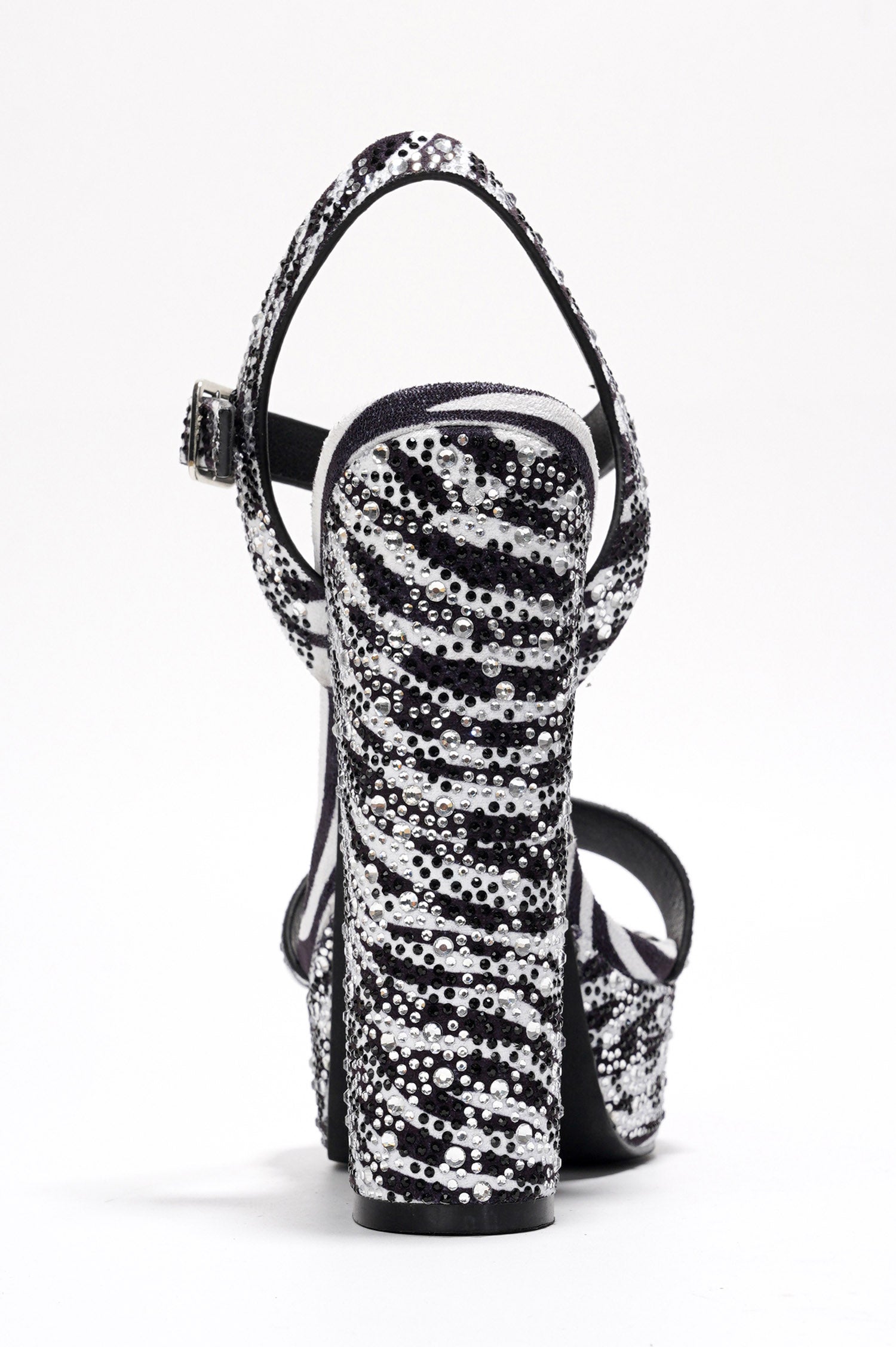Rosss Rhinestone Print Platform Heels - Zebra