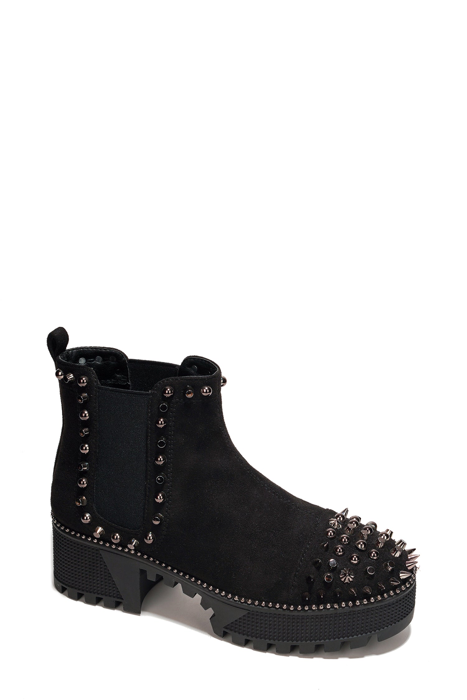 Spiky Women's  Pull-on Ankle Booties with Spikes- Black - Cape Robbin