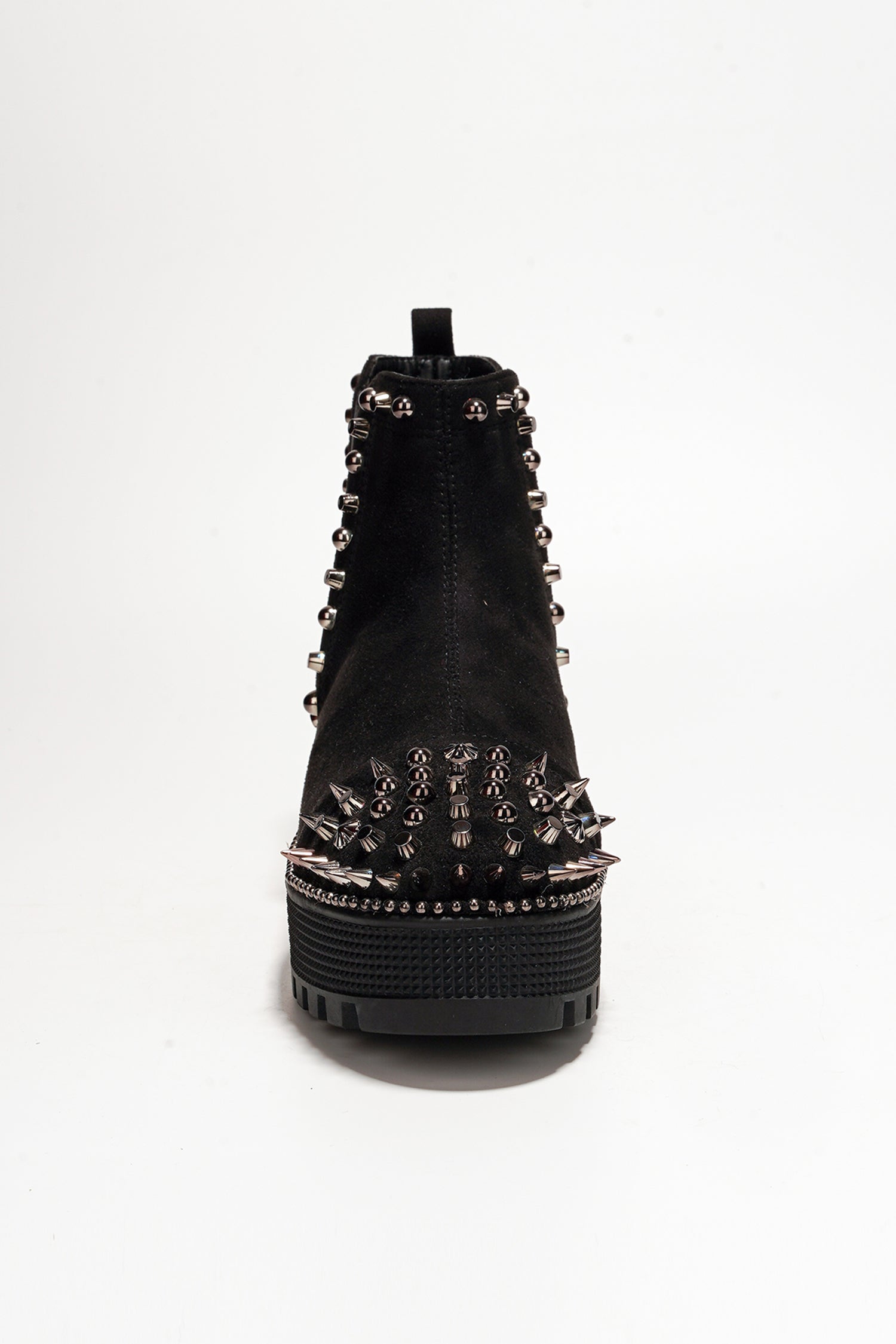 Spiky Women's  Pull-on Ankle Booties with Spikes- Black - Cape Robbin