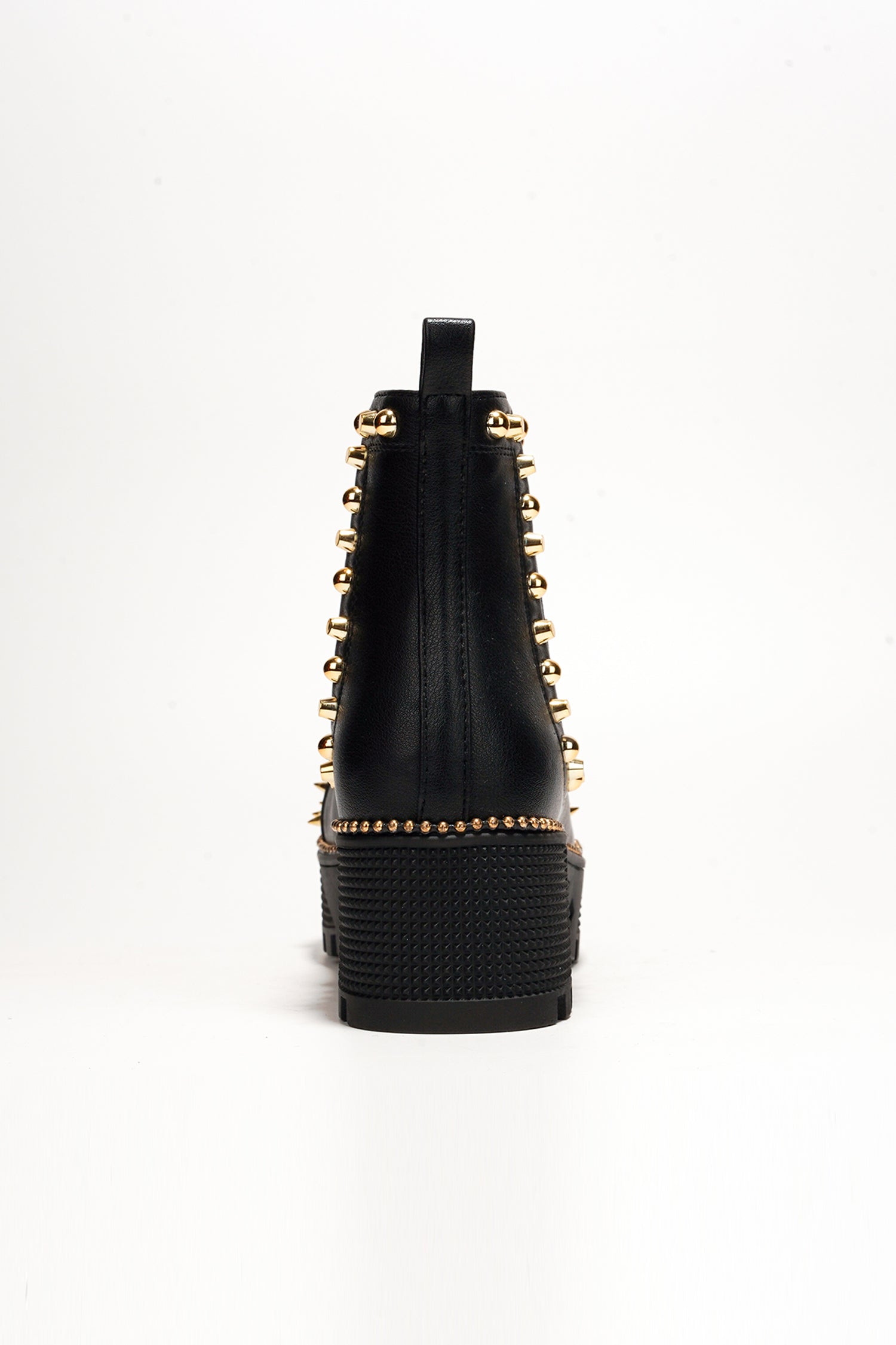 Spiky Women's  Pull-on Ankle Booties with Spikes- Black Gold - Cape Robbin