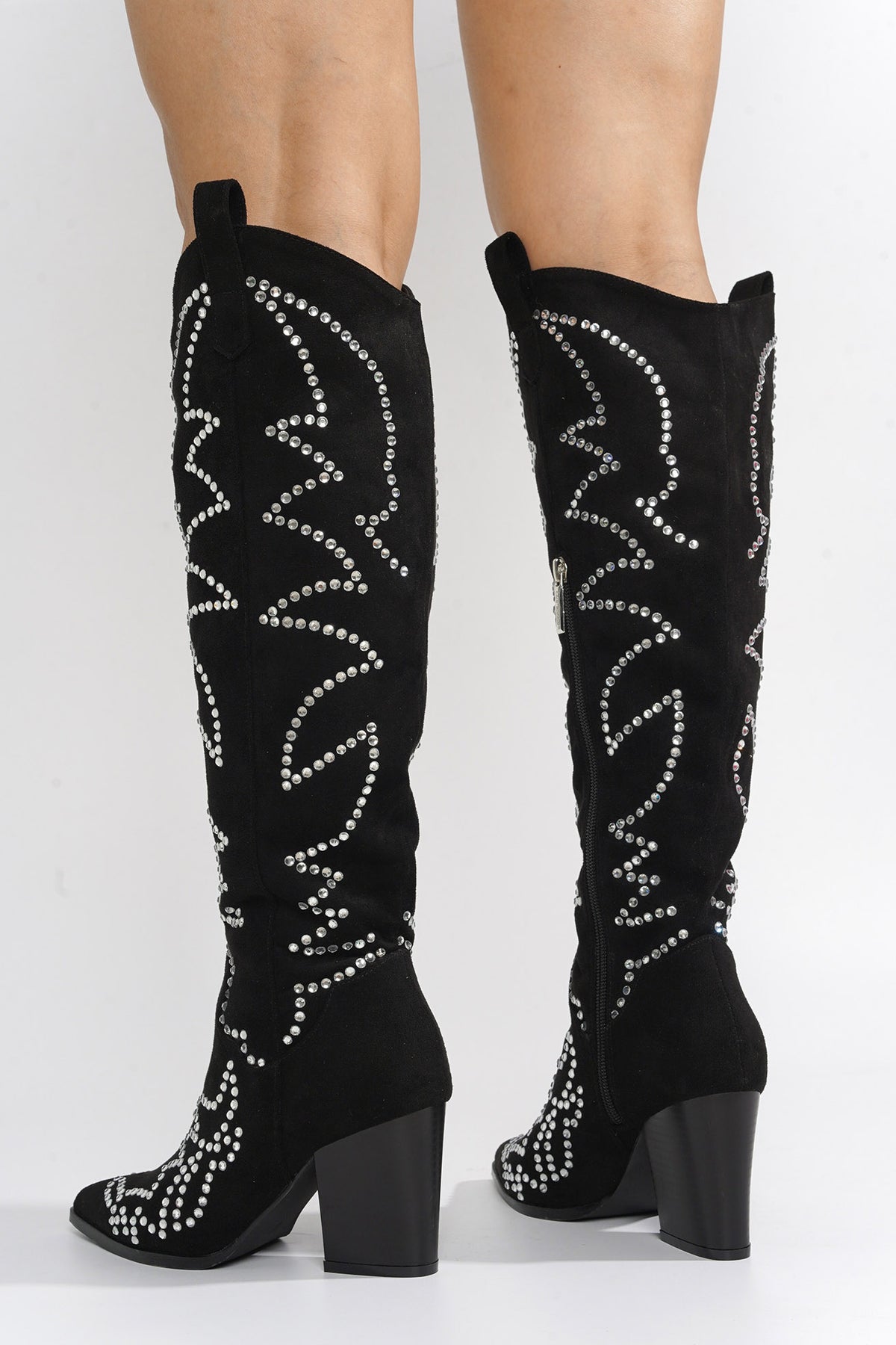 Tripoli Rhinestone Suede Cowboy Boots – Cape Robbin