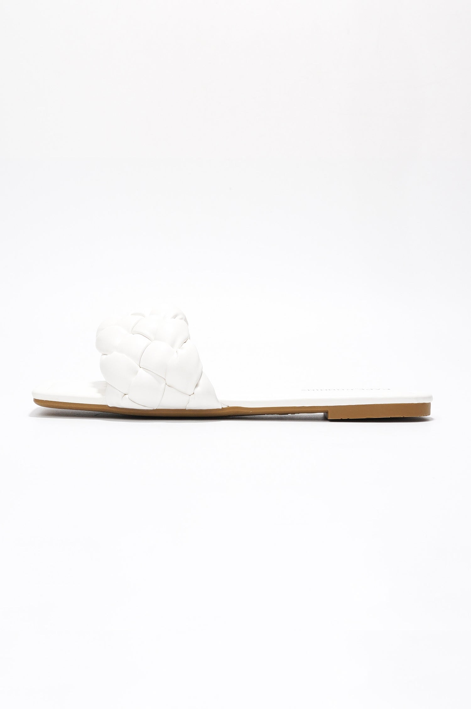 Vagabond Braided Slide Sandals - Square Toe Slip On Sandals - White - Cape Robbin