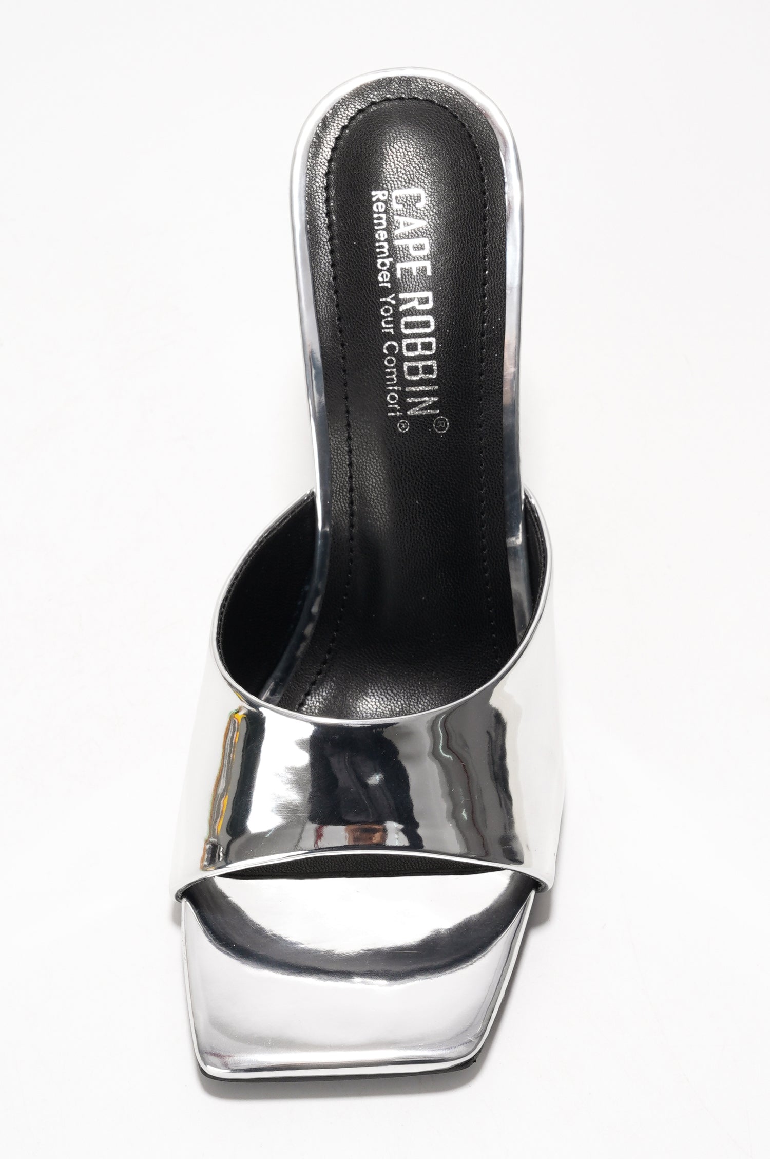 Willamina Metallic Wedge Heel Sandals - Square Toe Slip On Sandals - Silver - Cape Robbin