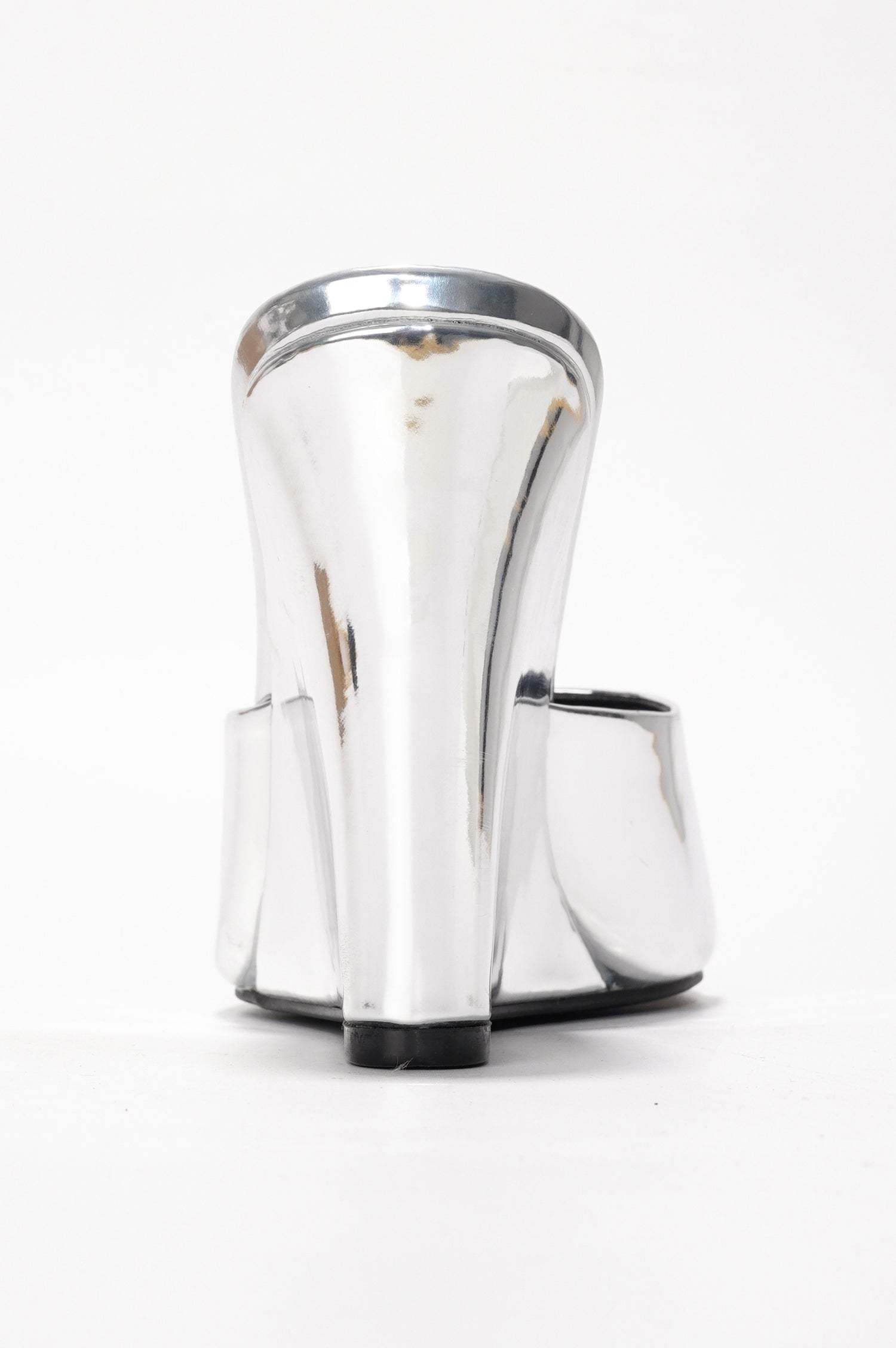 Willamina Metallic Wedge Heel Sandals - Square Toe Slip On Sandals - Silver - Cape Robbin