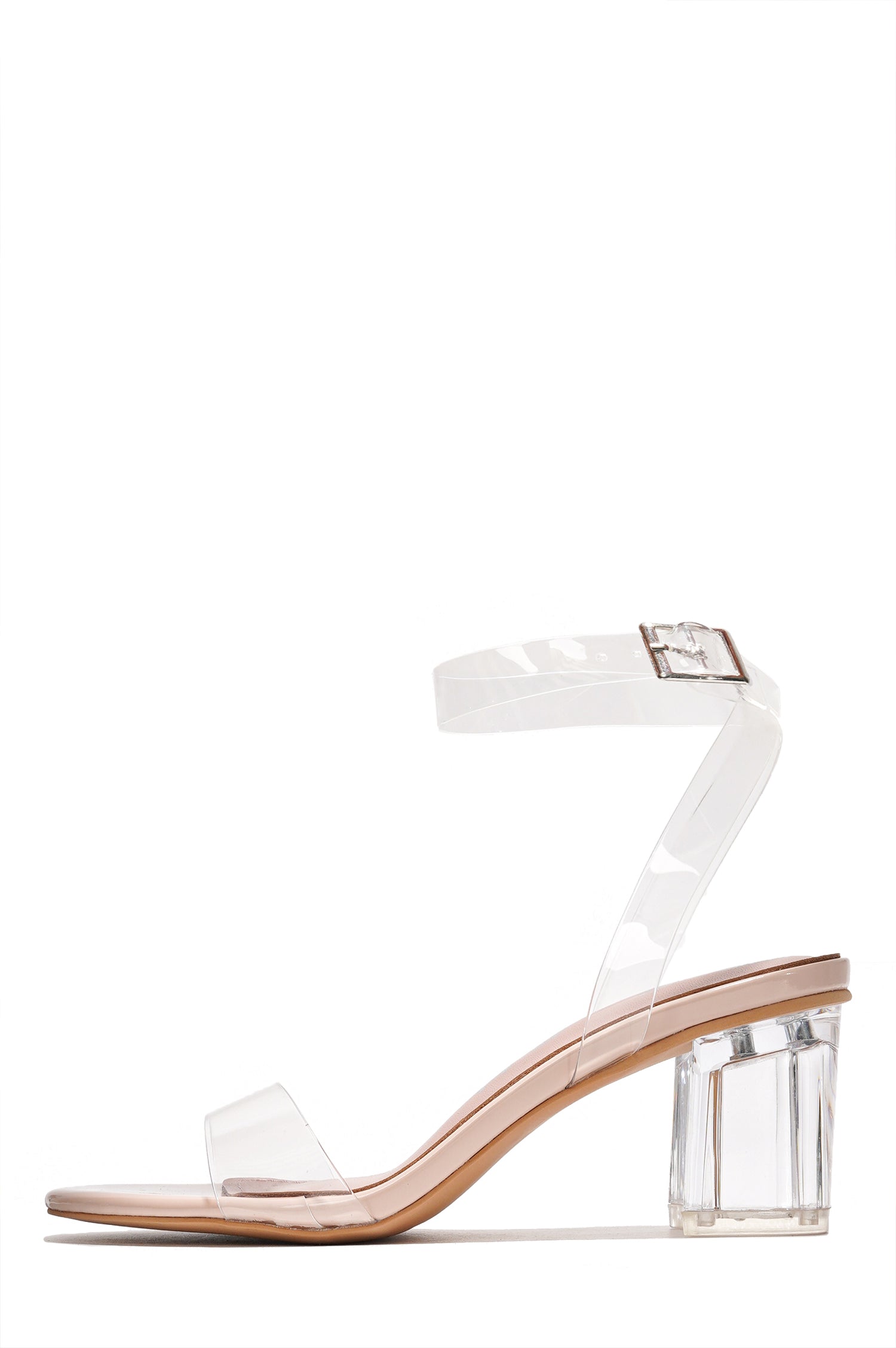 Wisdom Clear Slip-On Stiletto Heels - Transparent Heeled Sandals - Beige - Cape Robbin