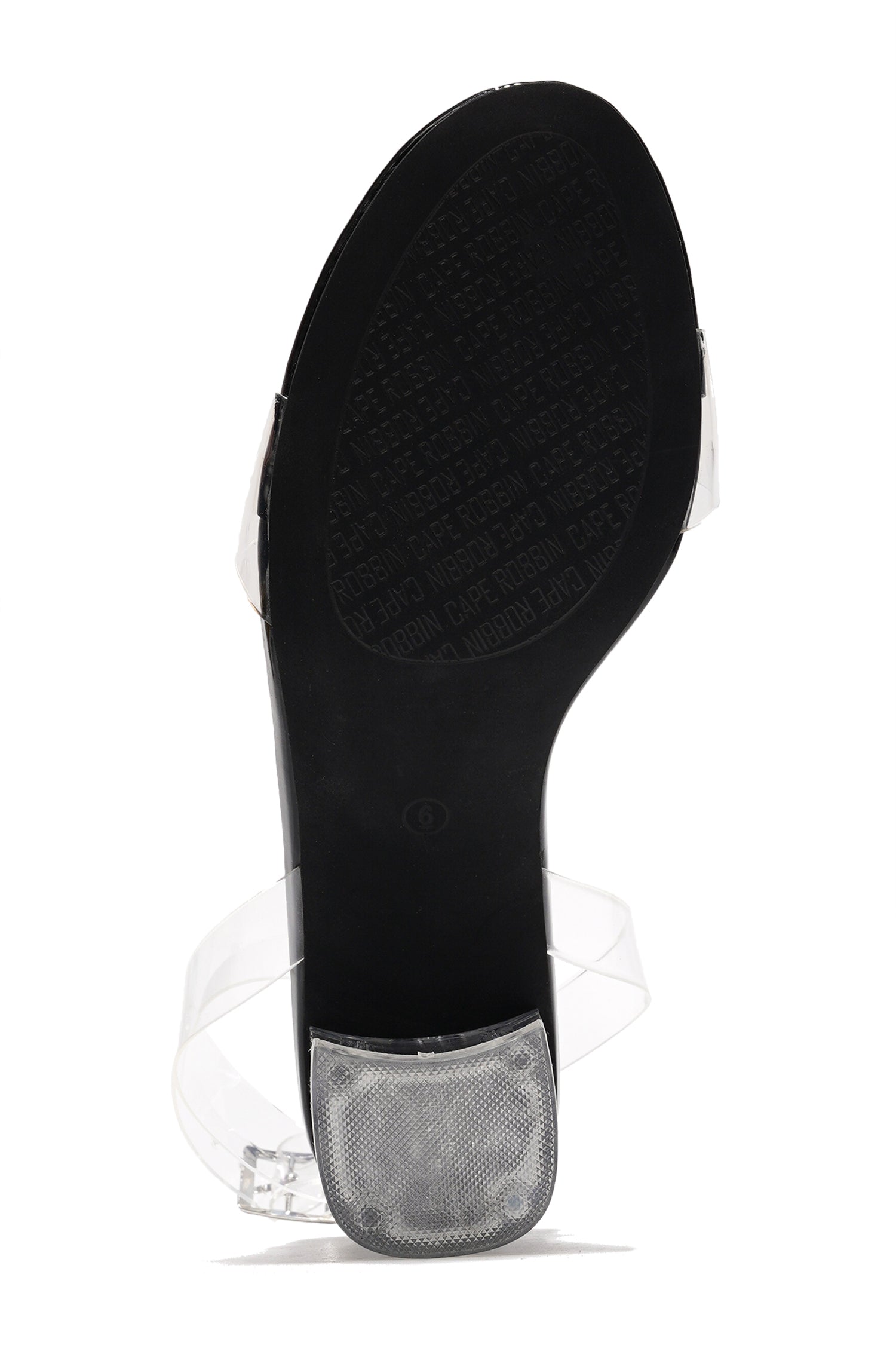 Wisdom Clear Slip-On Stiletto Heels - Transparent Heeled Sandals - Black - Cape Robbin