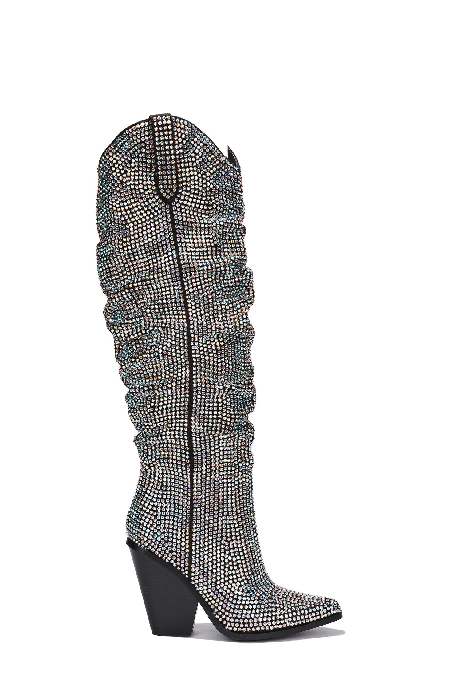 Diamante Pointed Toe Black Rhinestone Boots – Cape Robbin