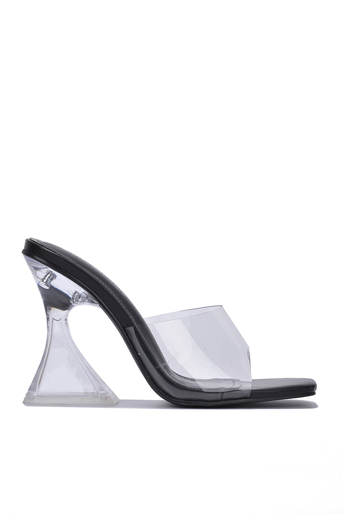 Ripa Square Toe Single Sole Clear Block Heels – Cape Robbin